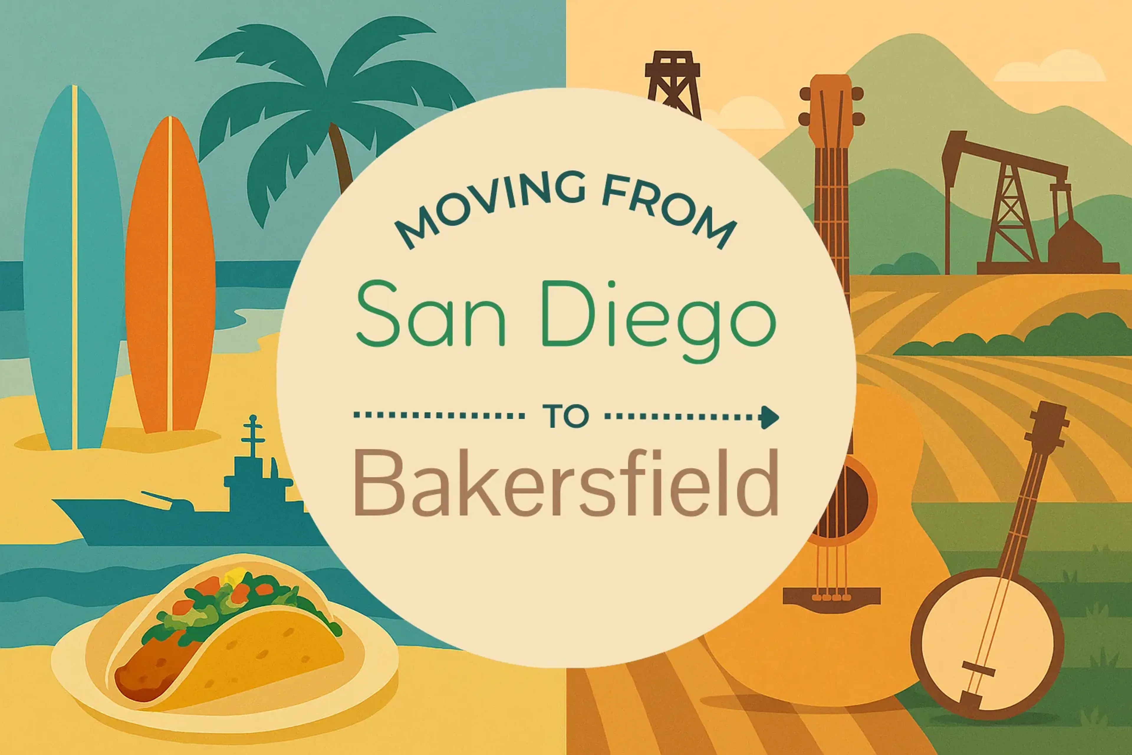 Side-by-side comparison of San Diego to Bakersfield moving companies