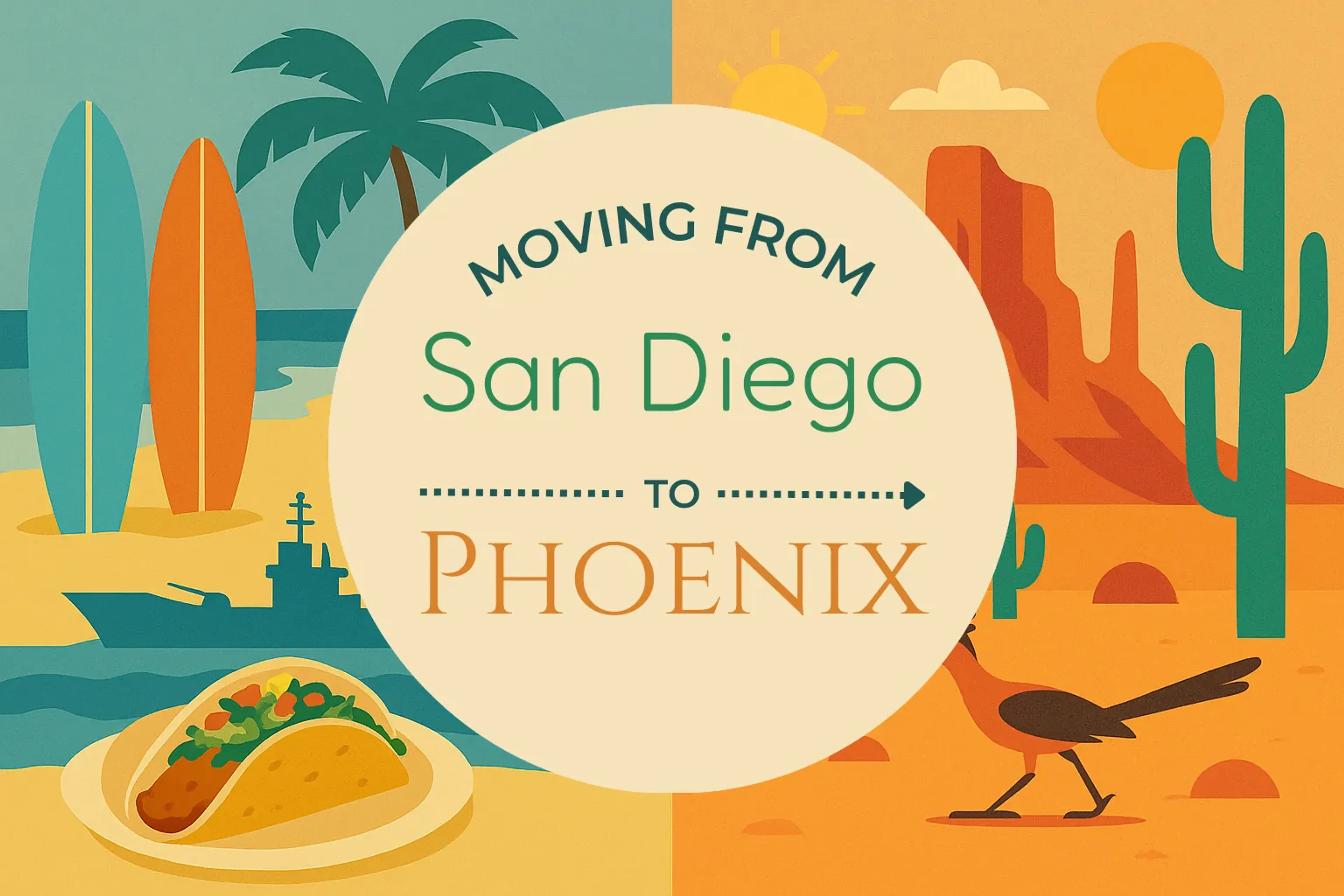 Side-by-side comparison of San Diego to Phoenix moving companies