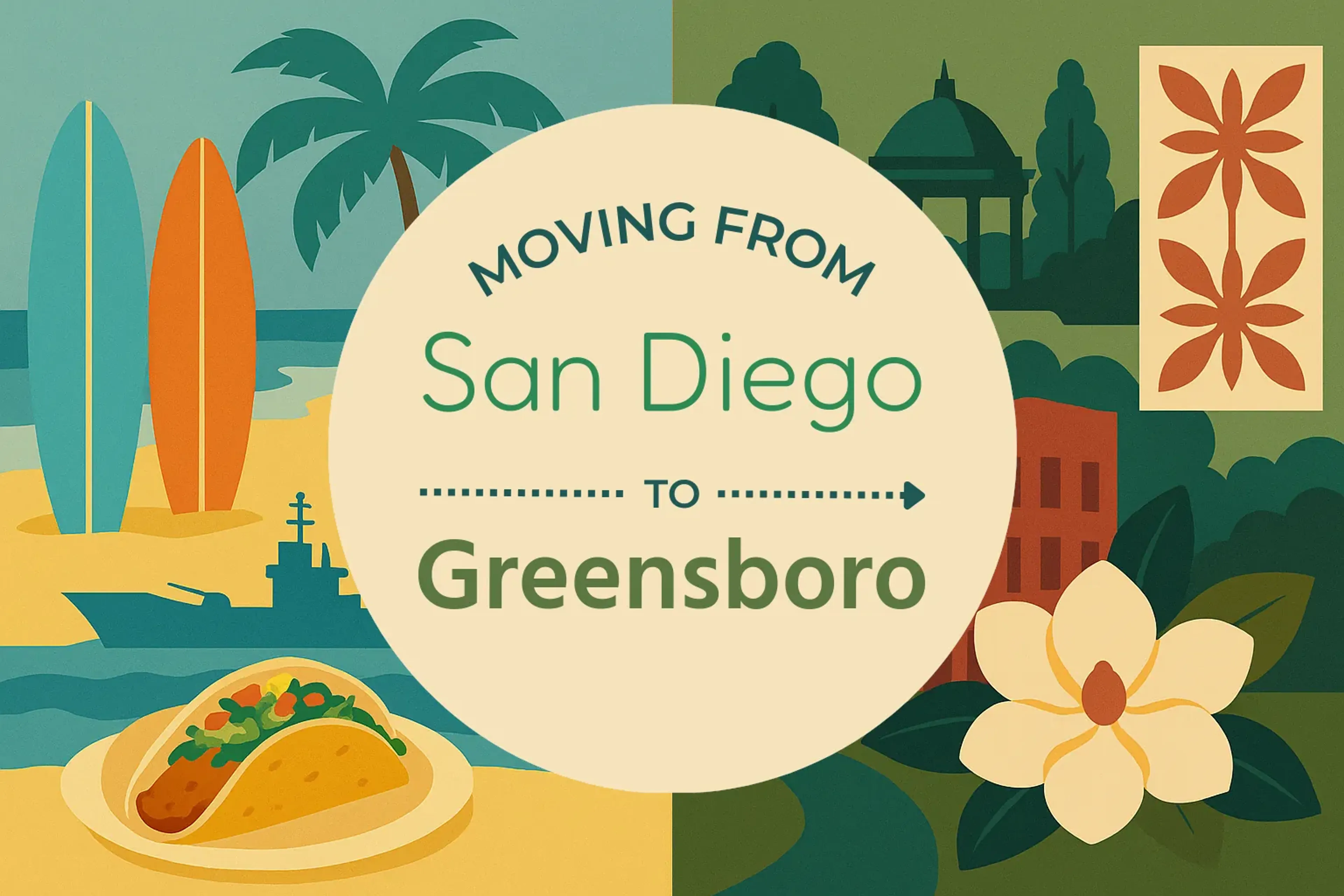 Side-by-side comparison of San Diego to Greensboro moving companies