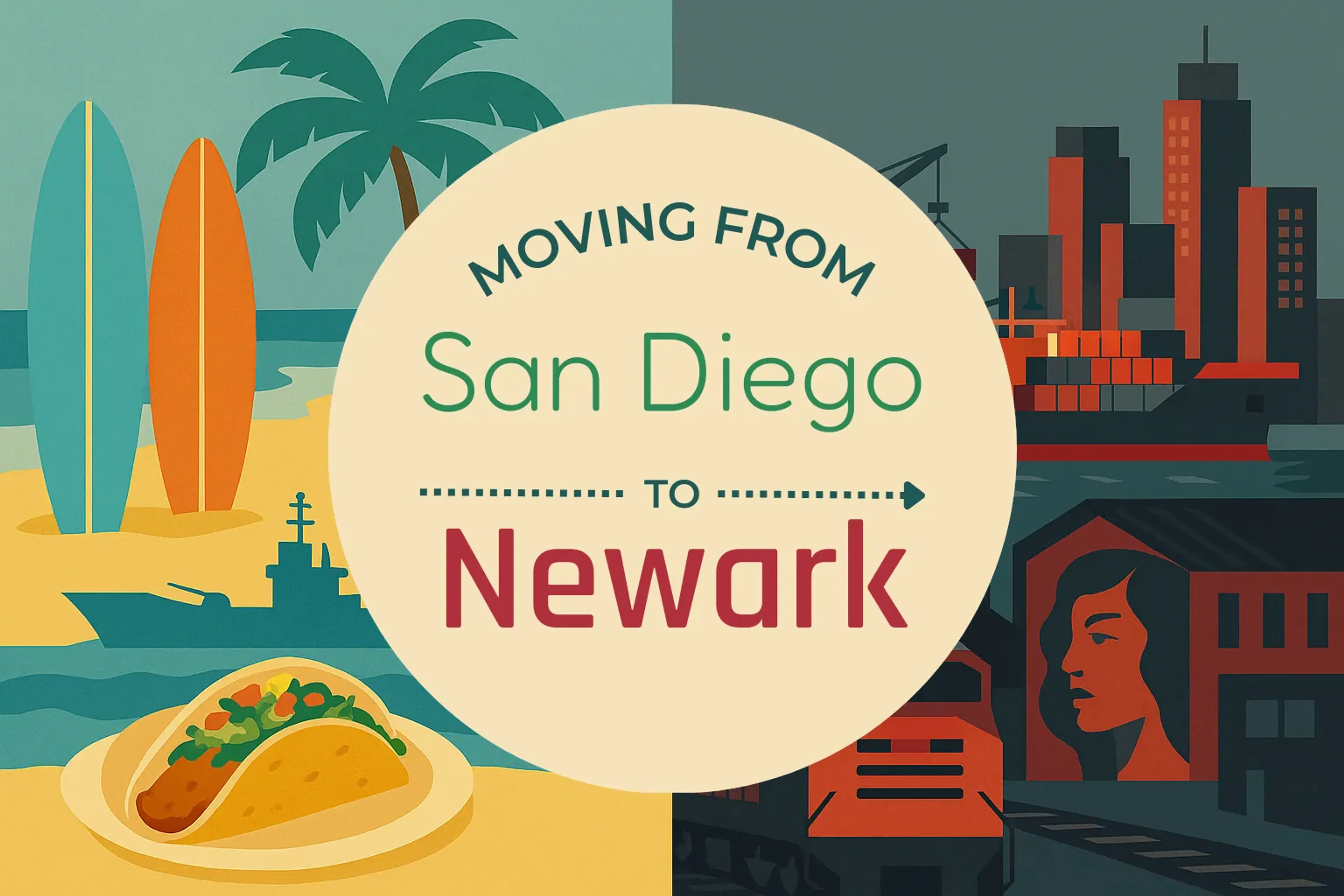 Side-by-side comparison of San Diego to Newark moving companies