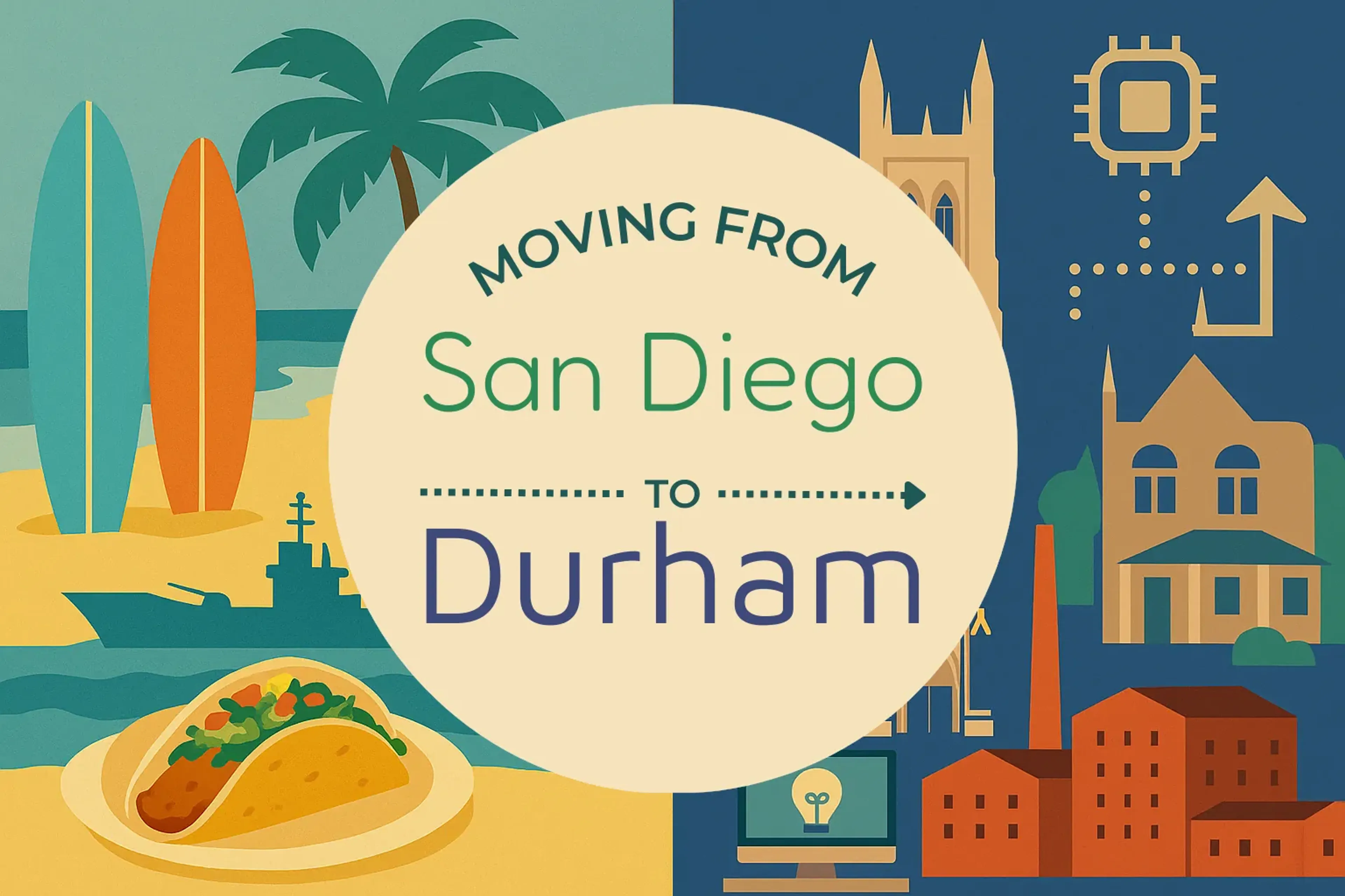 Side-by-side comparison of San Diego to Durham moving companies