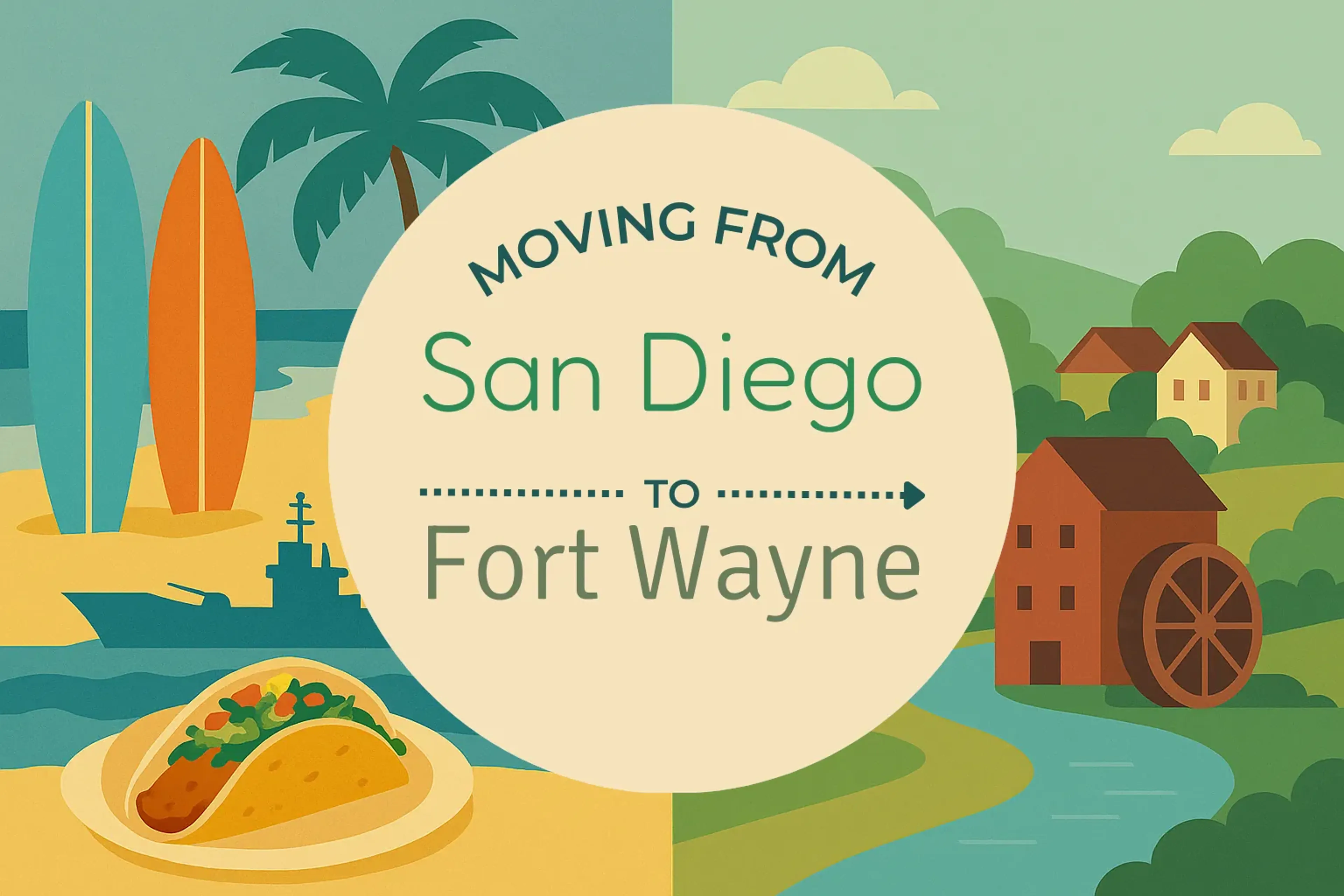 Side-by-side comparison of San Diego to Fort Wayne moving companies