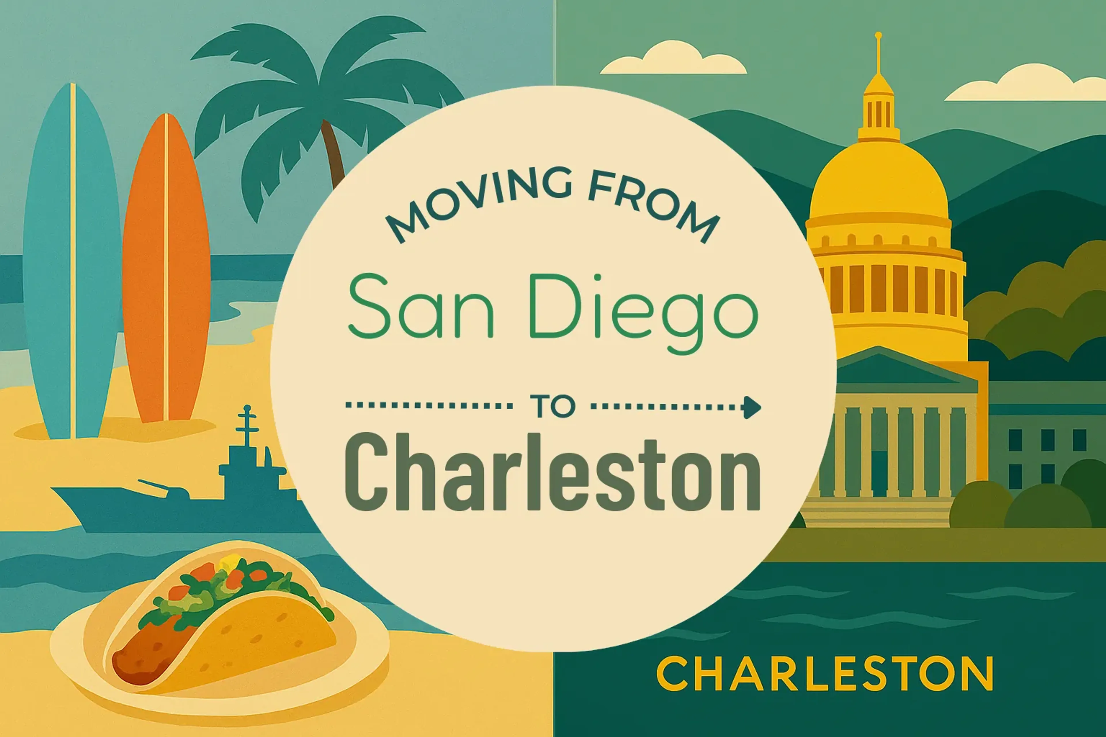 Side-by-side comparison of San Diego to Charleston moving companies