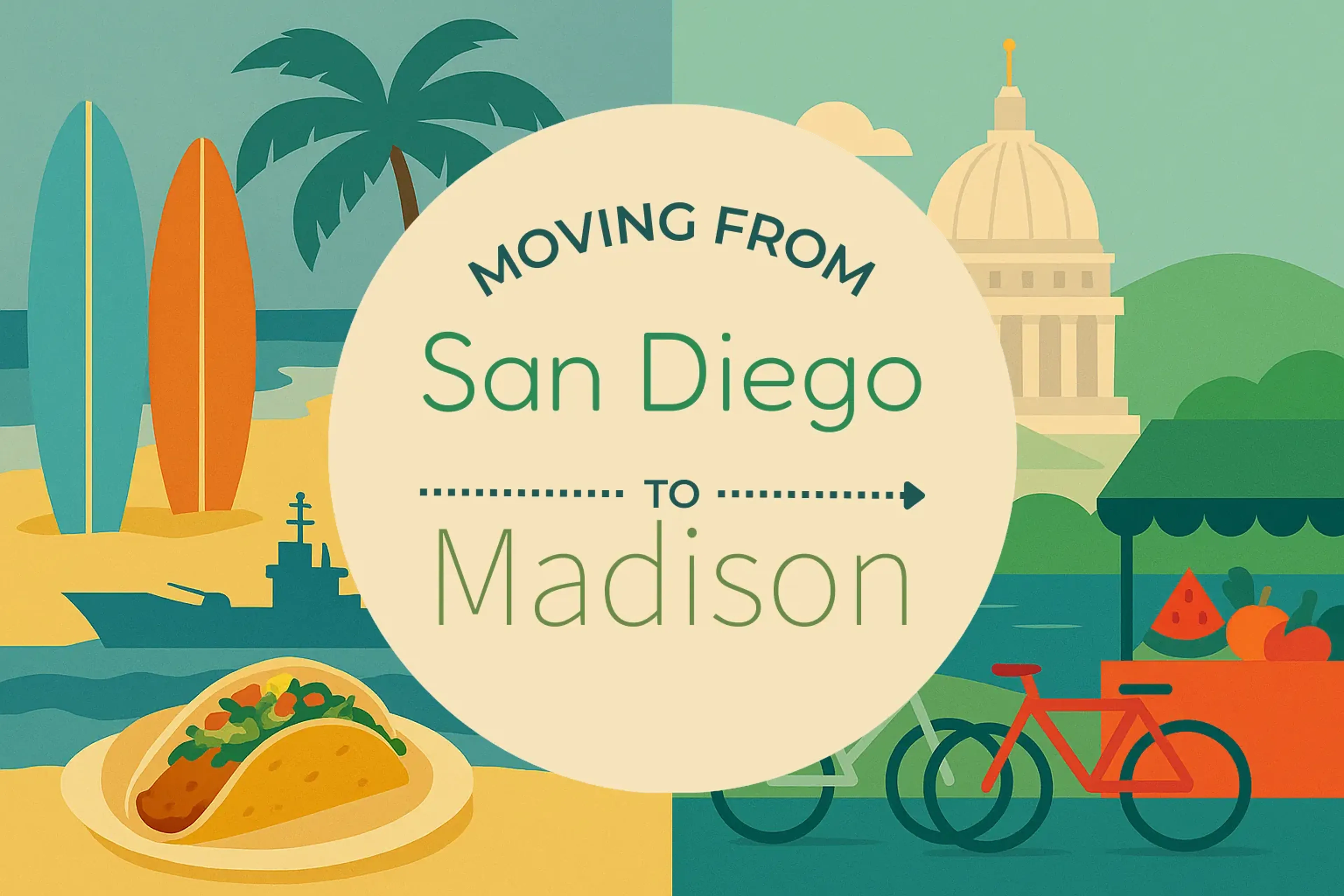 Side-by-side comparison of San Diego to Madison moving companies