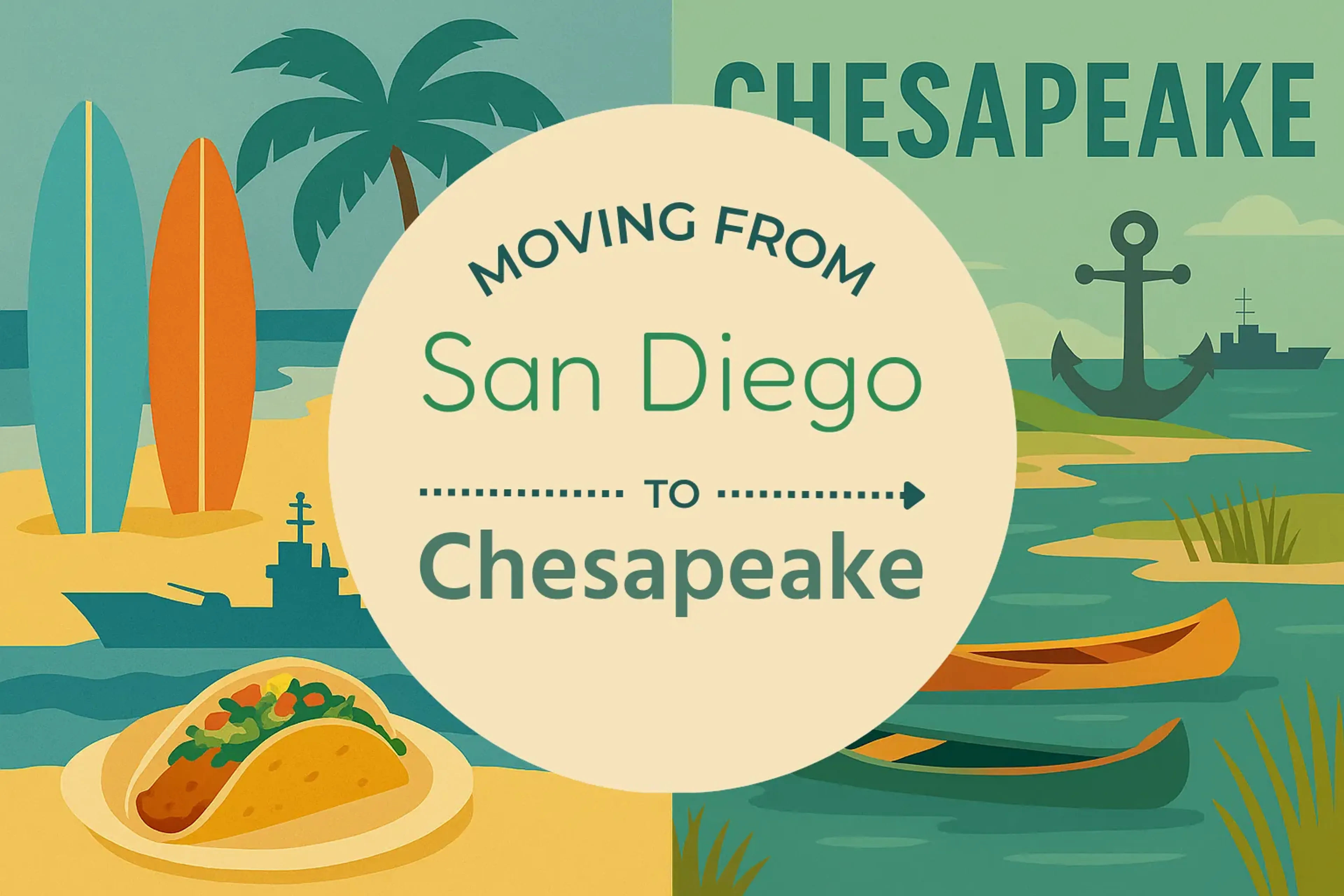 Side-by-side comparison of San Diego to Chesapeake moving companies