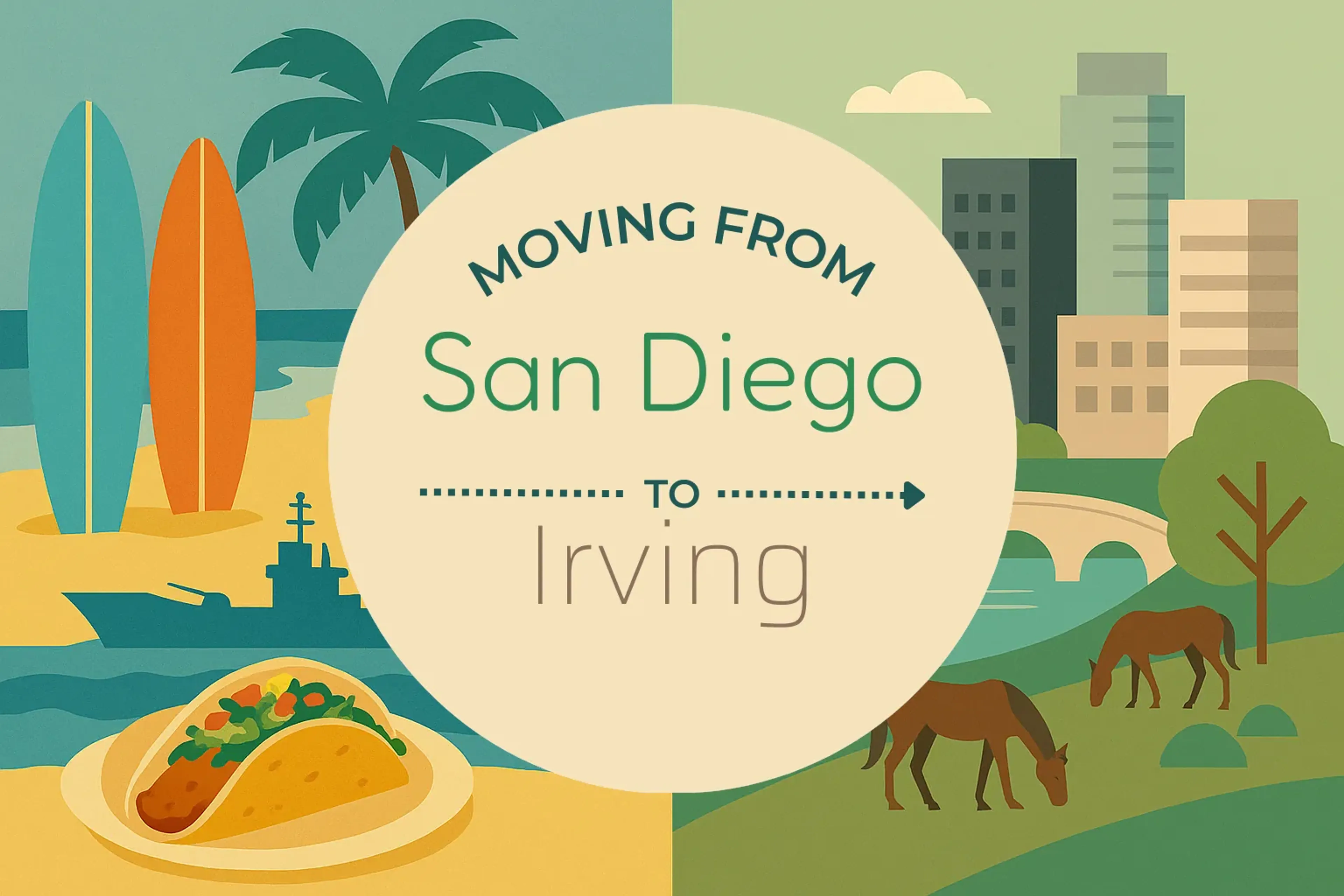 Side-by-side comparison of San Diego to Irving moving companies