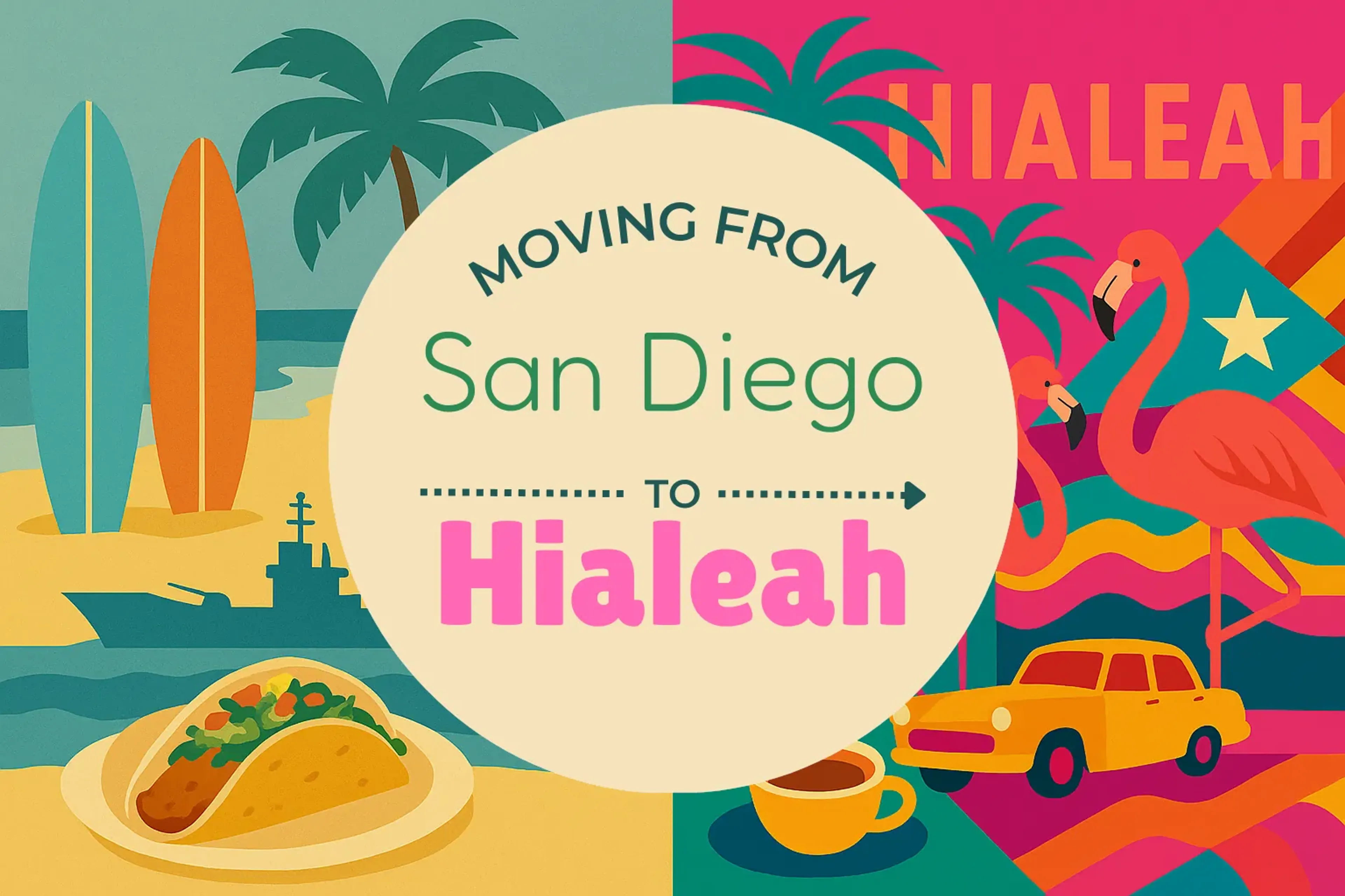 Side-by-side comparison of San Diego to Hialeah moving companies