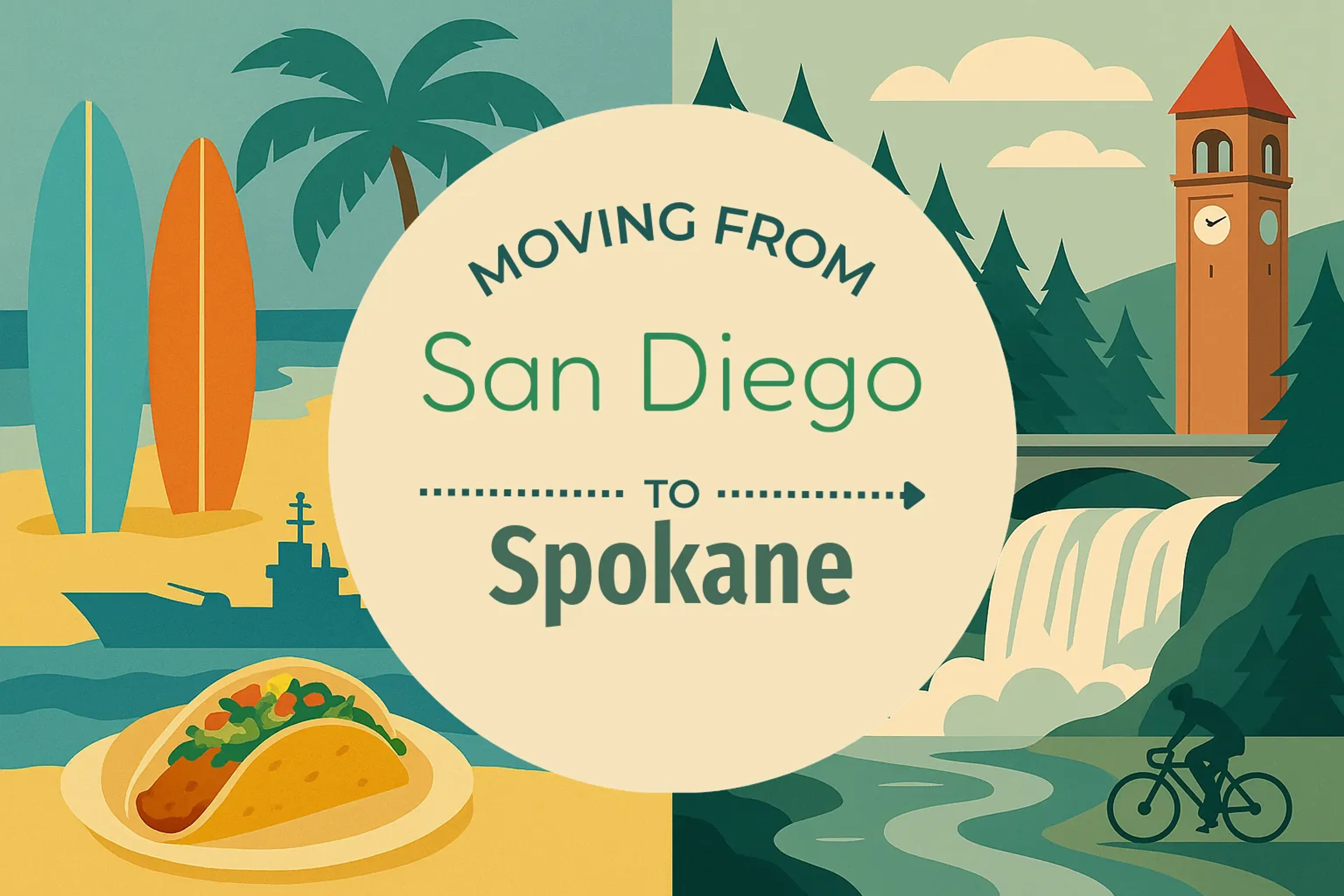 Side-by-side comparison of San Diego to Spokane moving companies