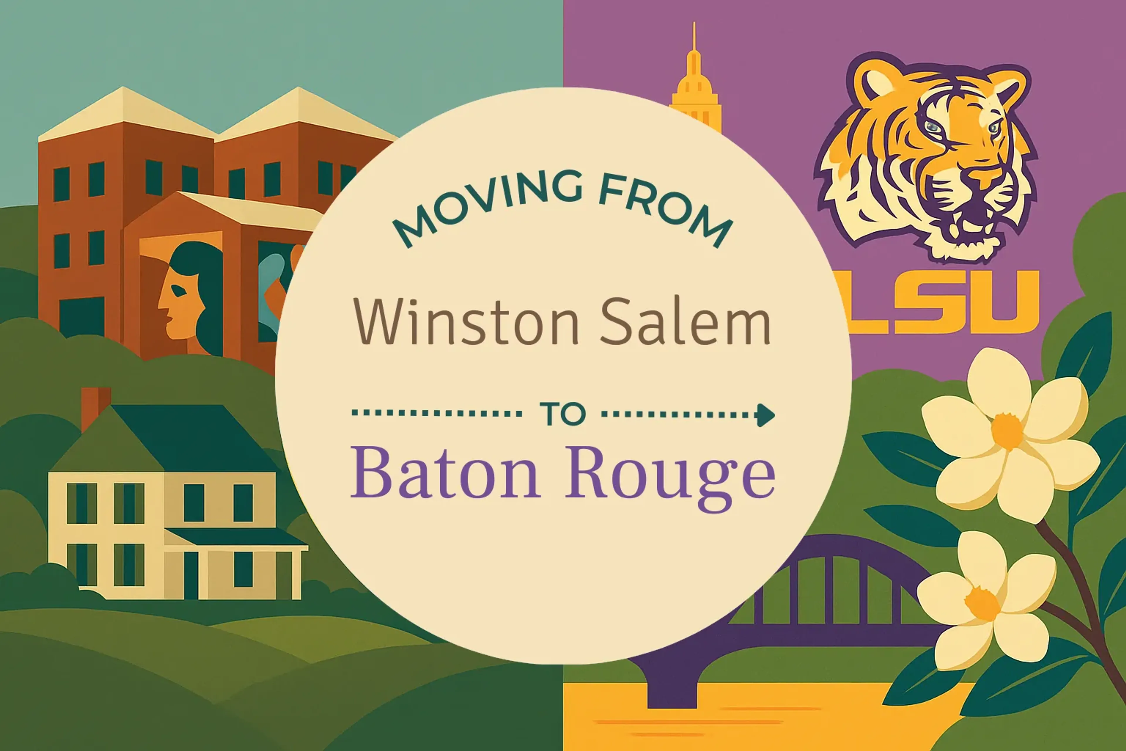 Side-by-side comparison of Winston Salem to Baton Rouge moving companies