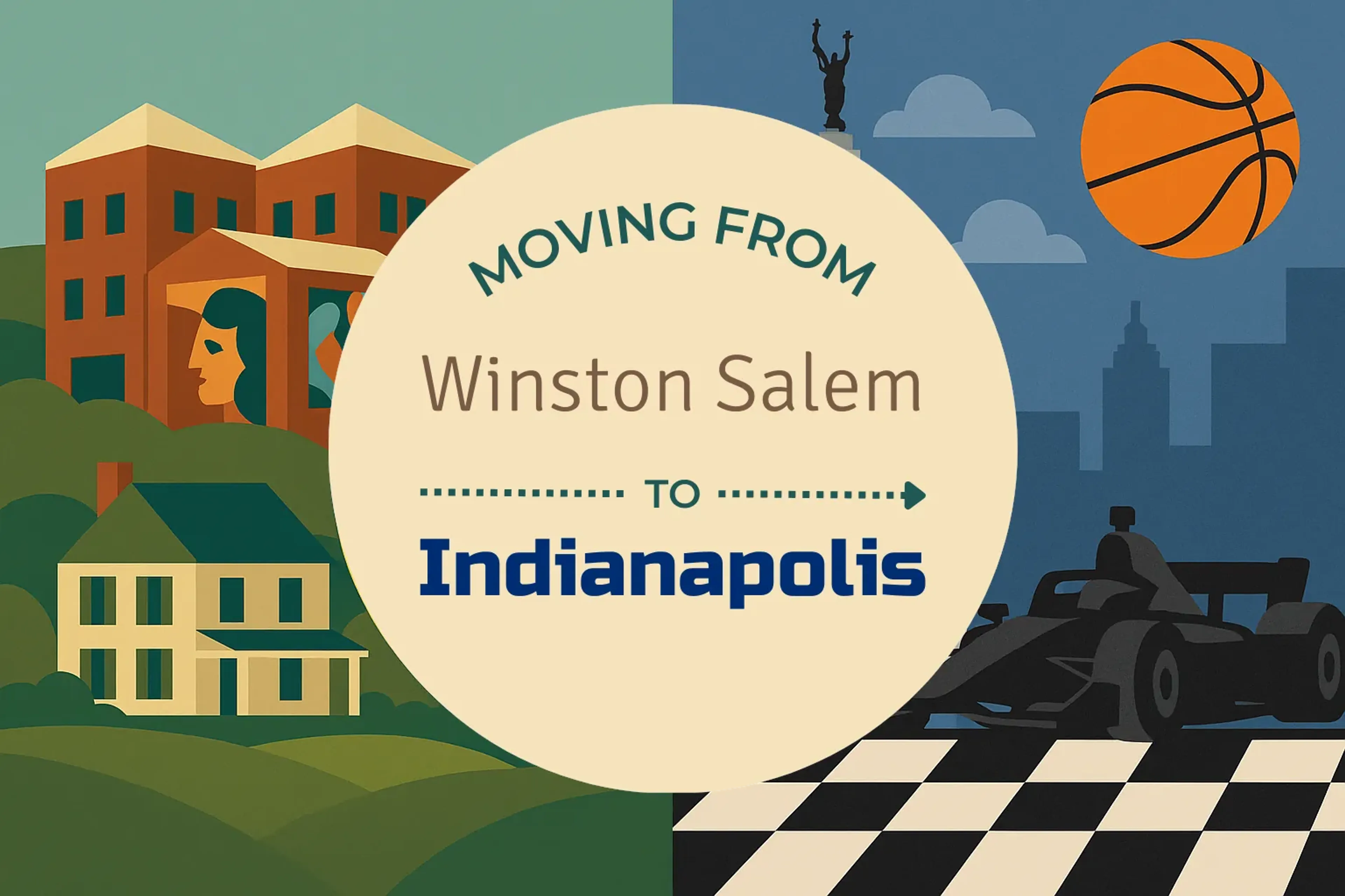 Side-by-side comparison of Winston Salem to Indianapolis moving companies