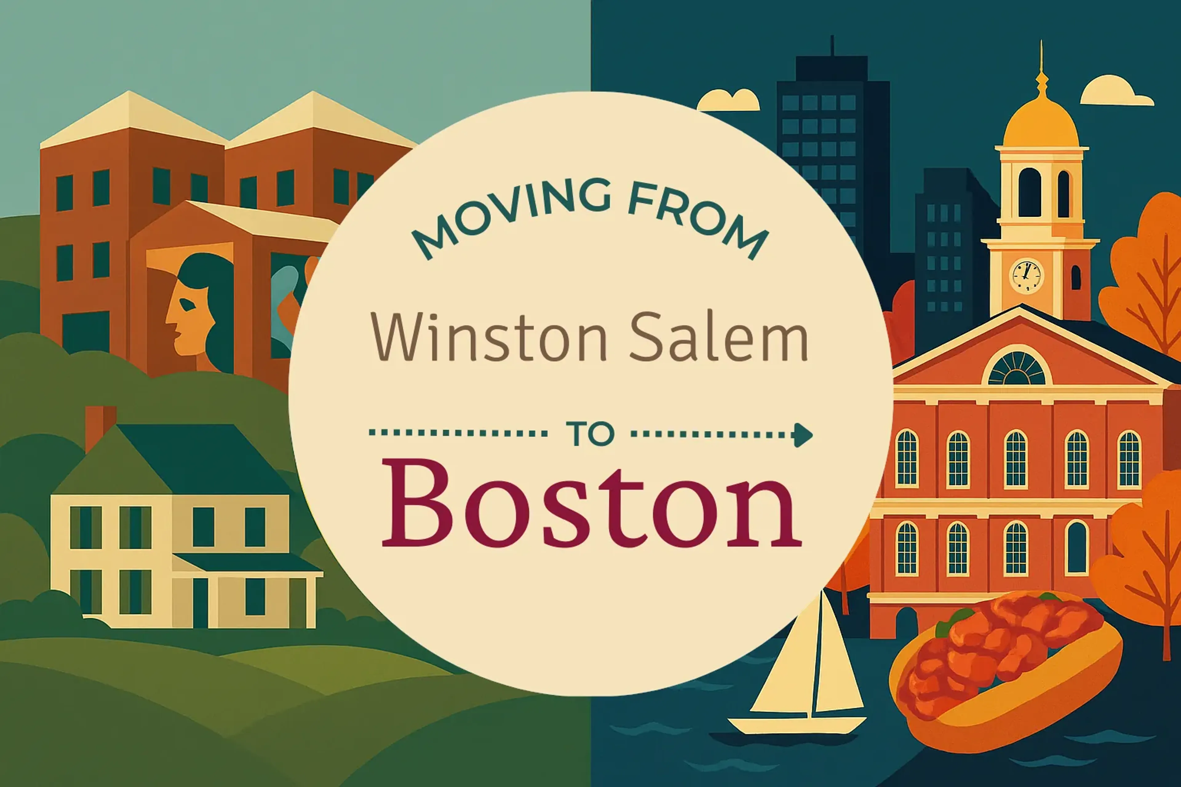 Side-by-side comparison of Winston Salem to Boston moving companies