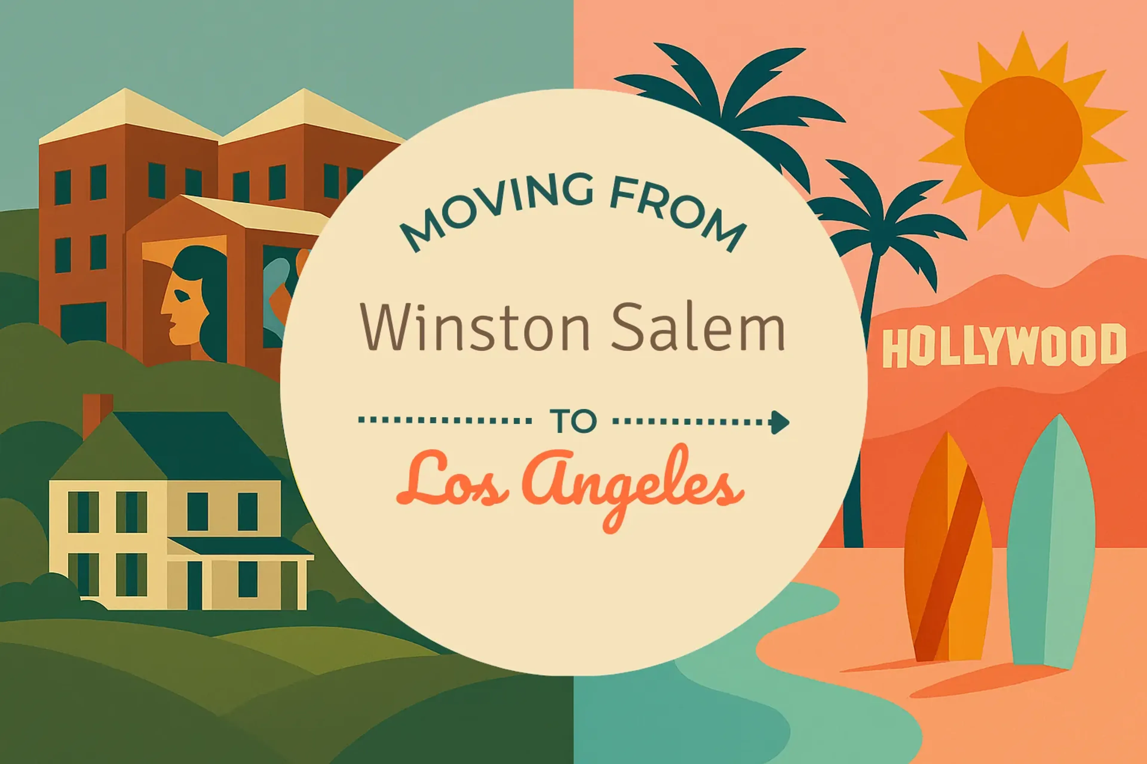 Side-by-side comparison of Winston Salem to Los Angeles moving companies