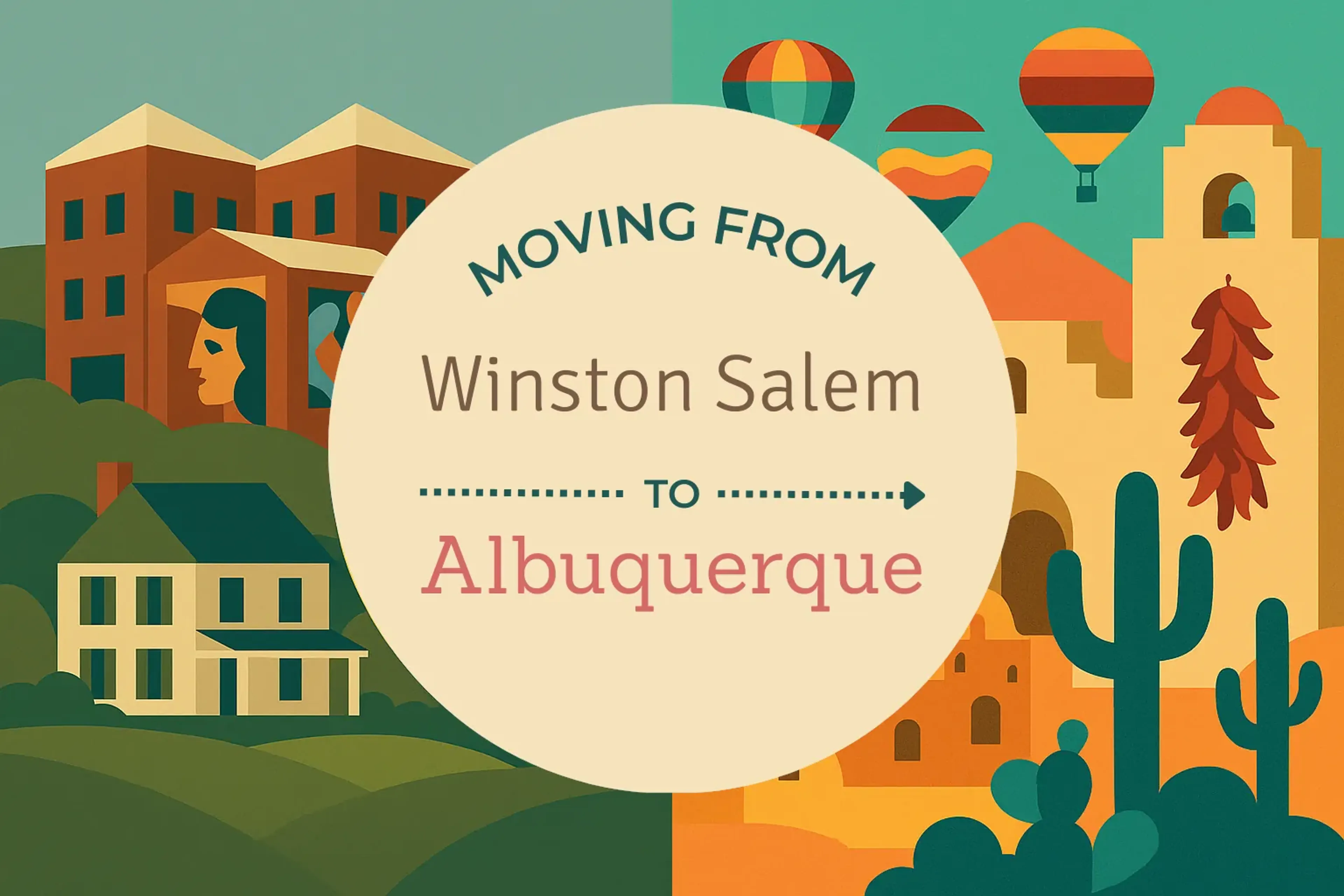 Side-by-side comparison of Winston Salem to Albuquerque moving companies