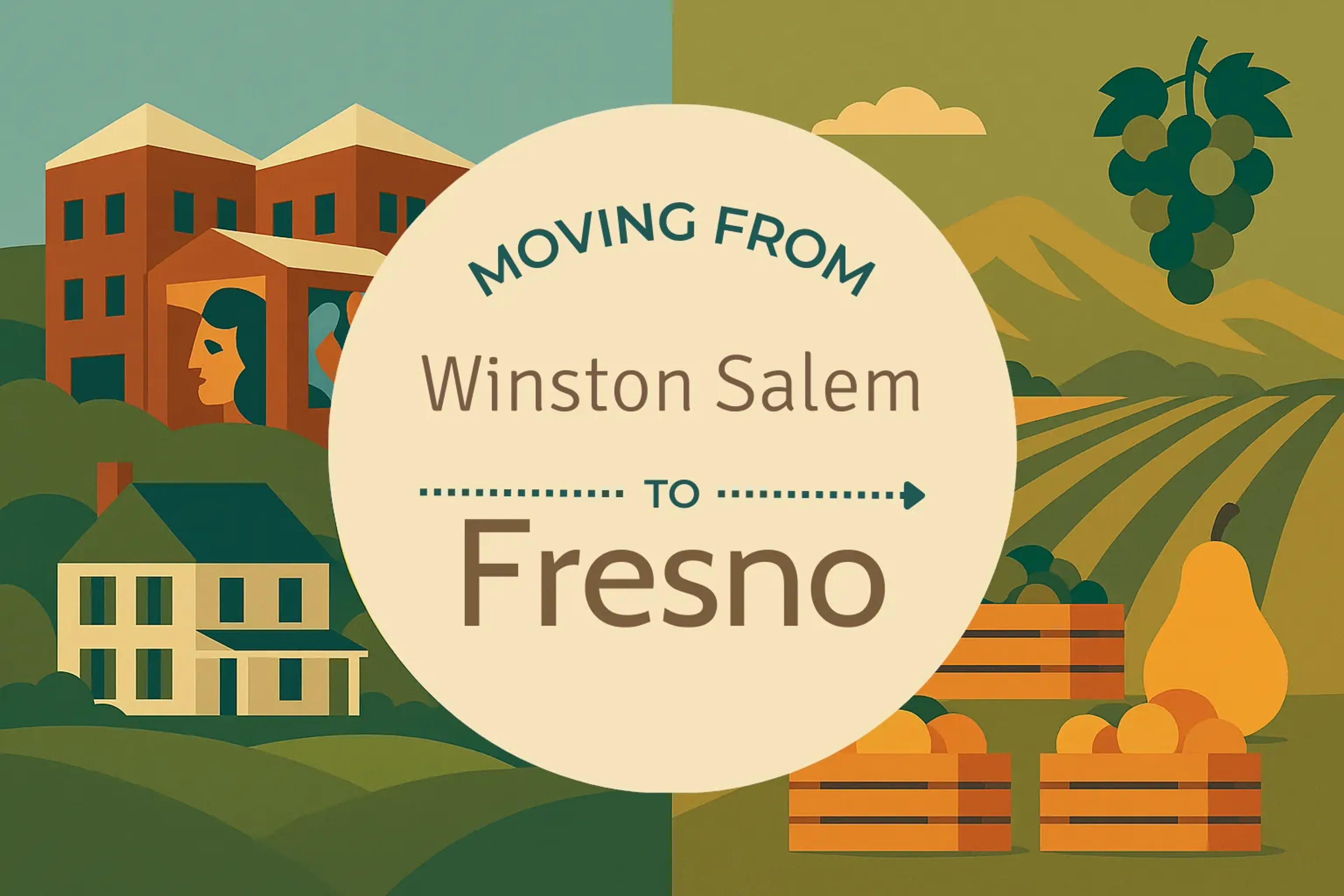 Side-by-side comparison of Winston Salem to Fresno moving companies