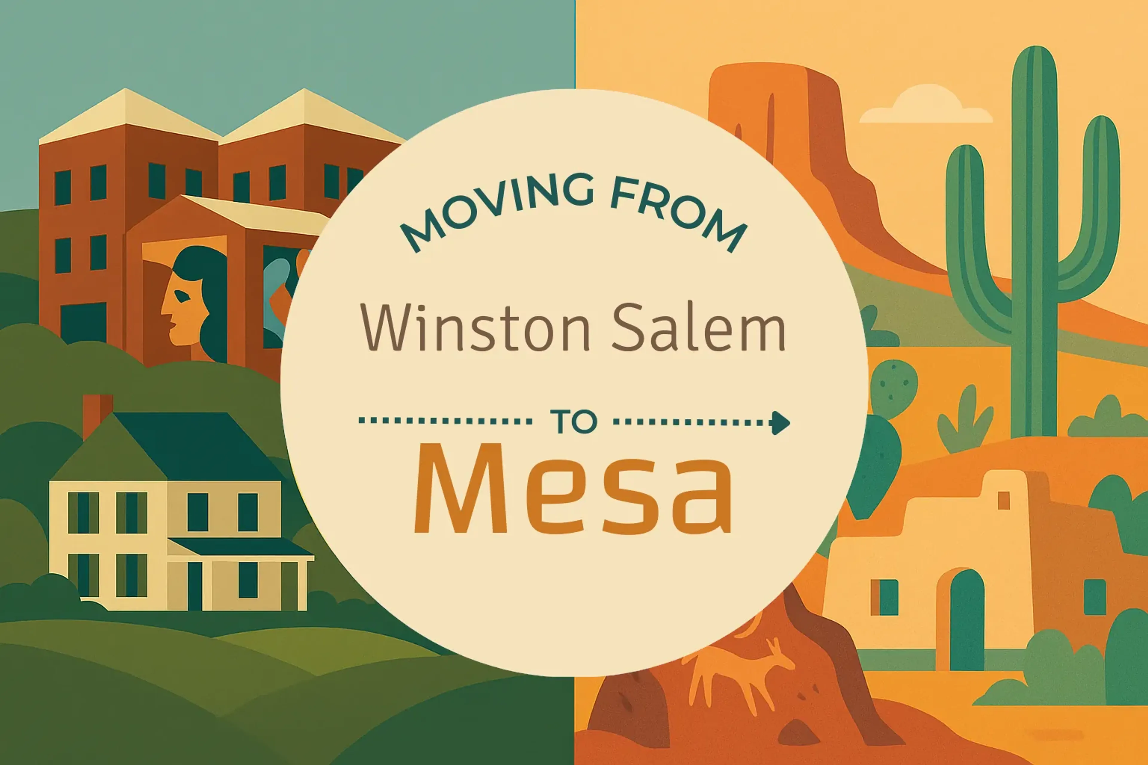 Side-by-side comparison of Winston Salem to Mesa moving companies