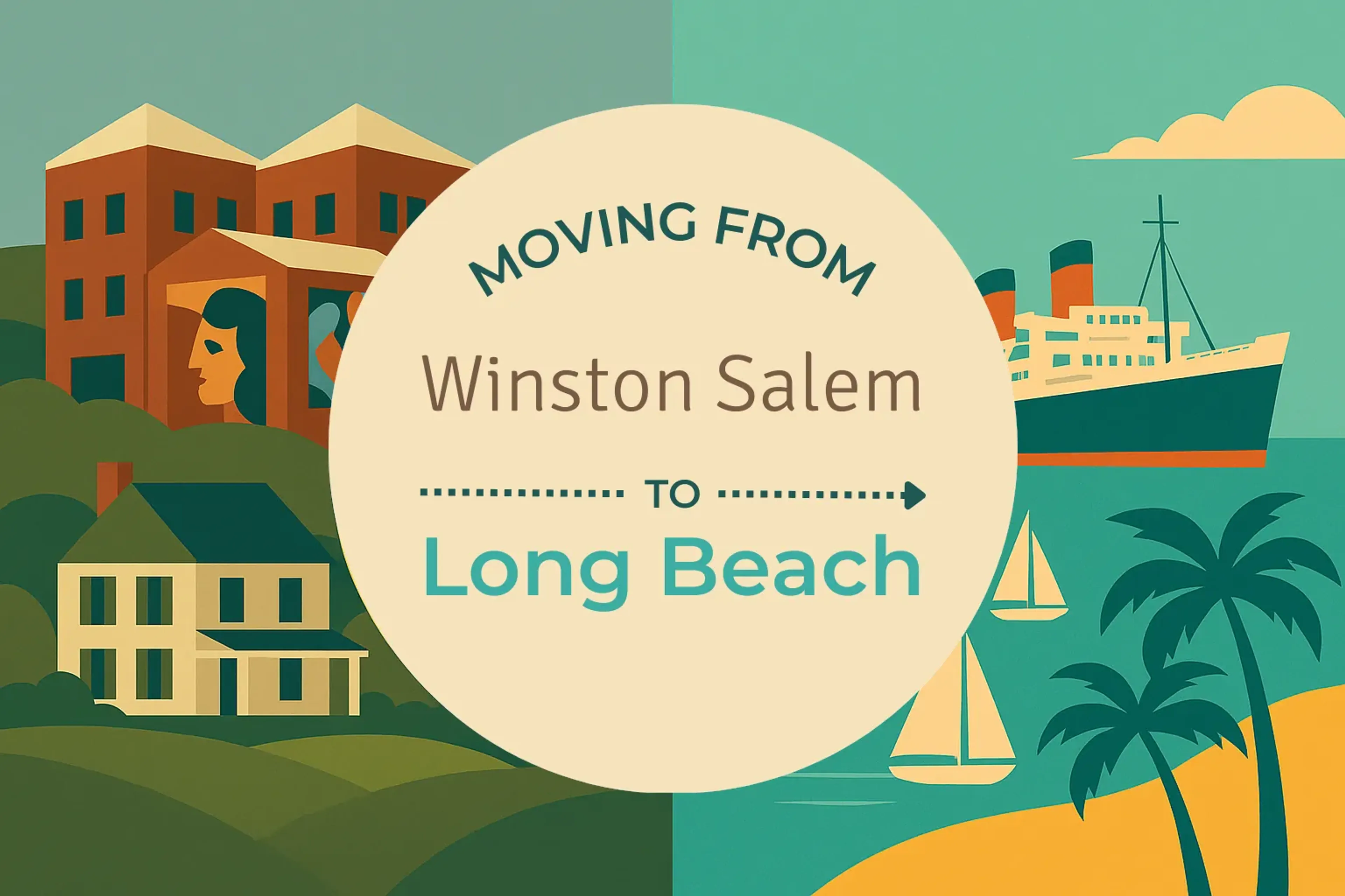 Side-by-side comparison of Winston Salem to Long Beach moving companies
