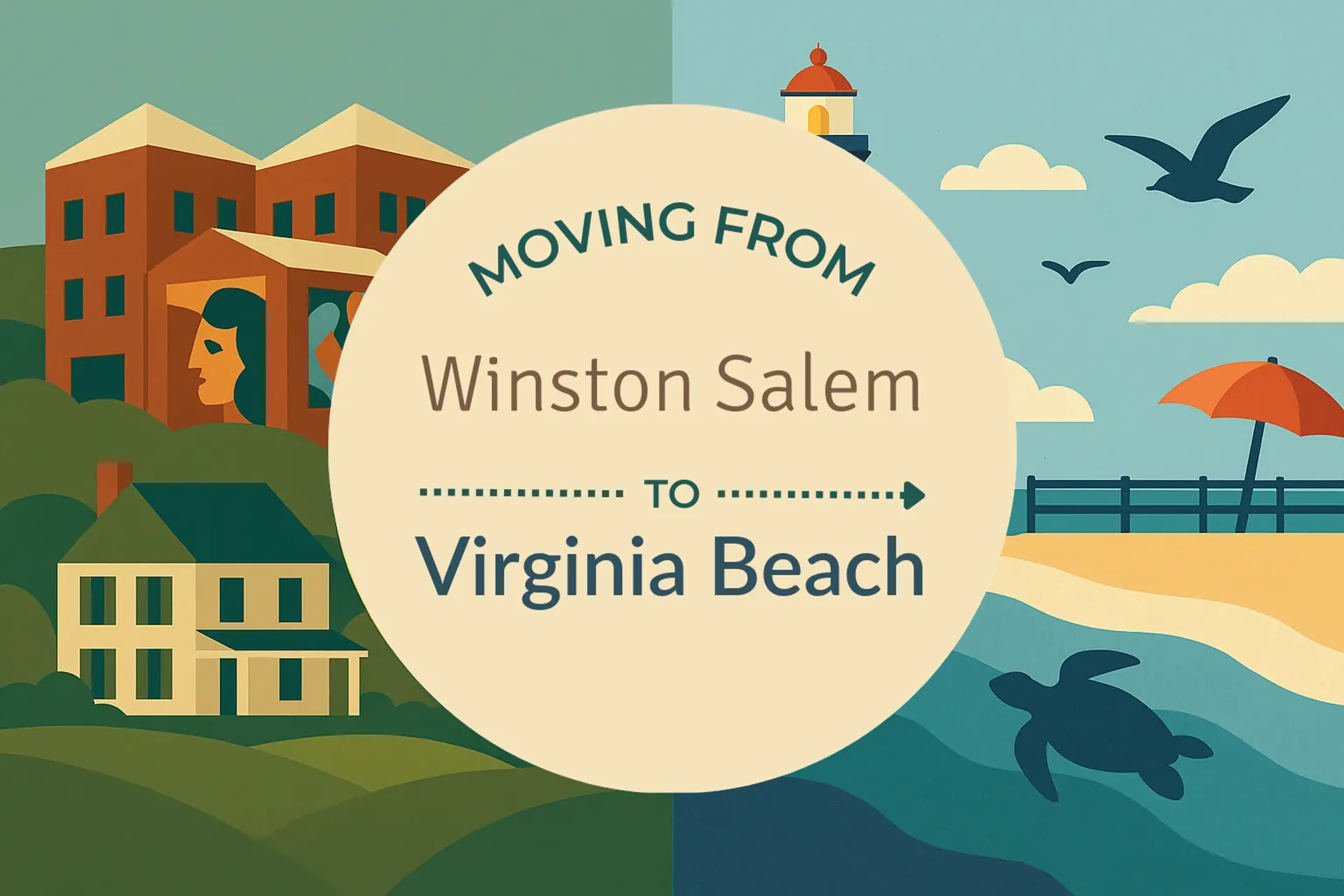 Side-by-side comparison of Winston Salem to Virginia Beach moving companies