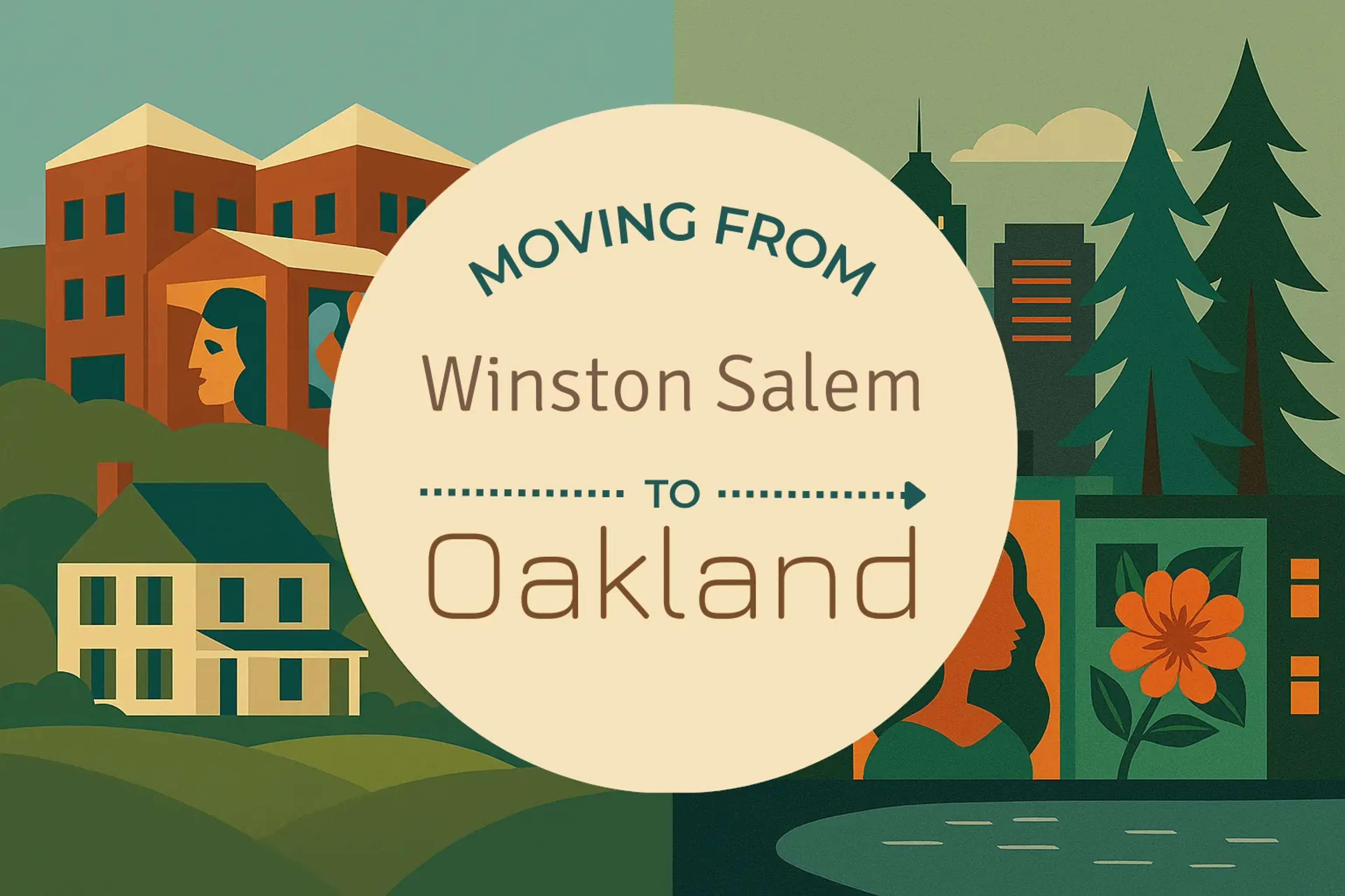 Side-by-side comparison of Winston Salem to Oakland moving companies