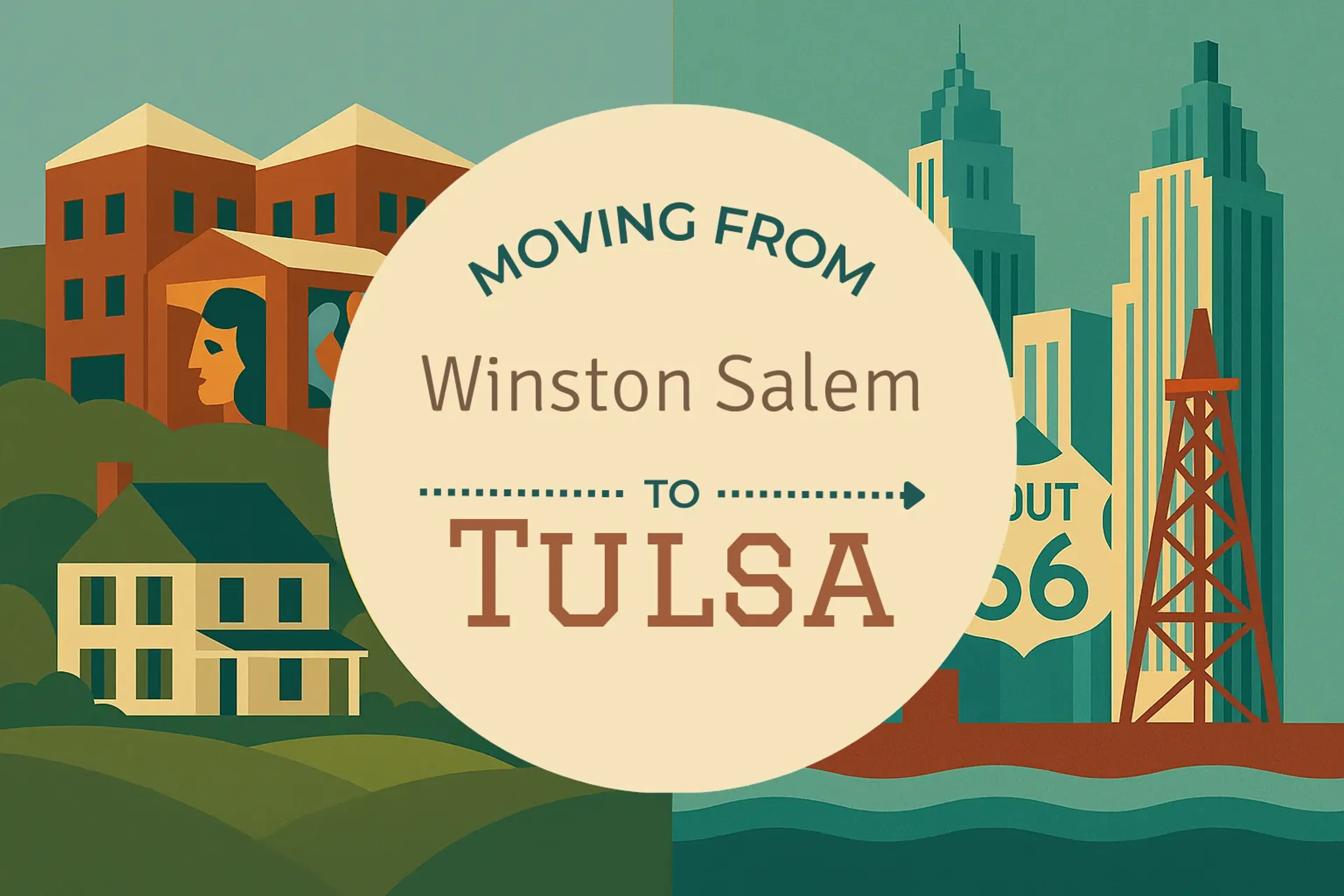Side-by-side comparison of Winston Salem to Tulsa moving companies