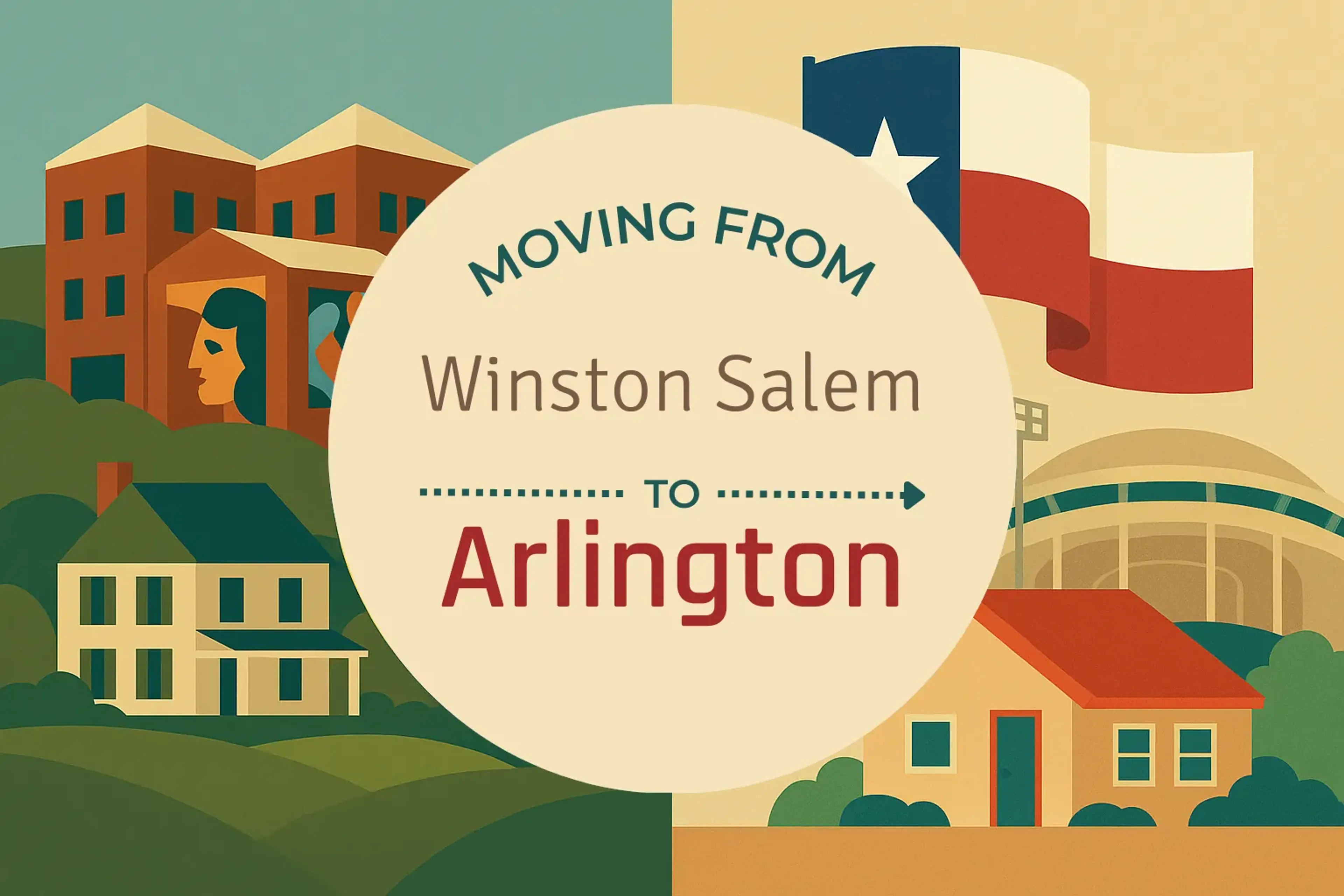 Side-by-side comparison of Winston Salem to Arlington moving companies
