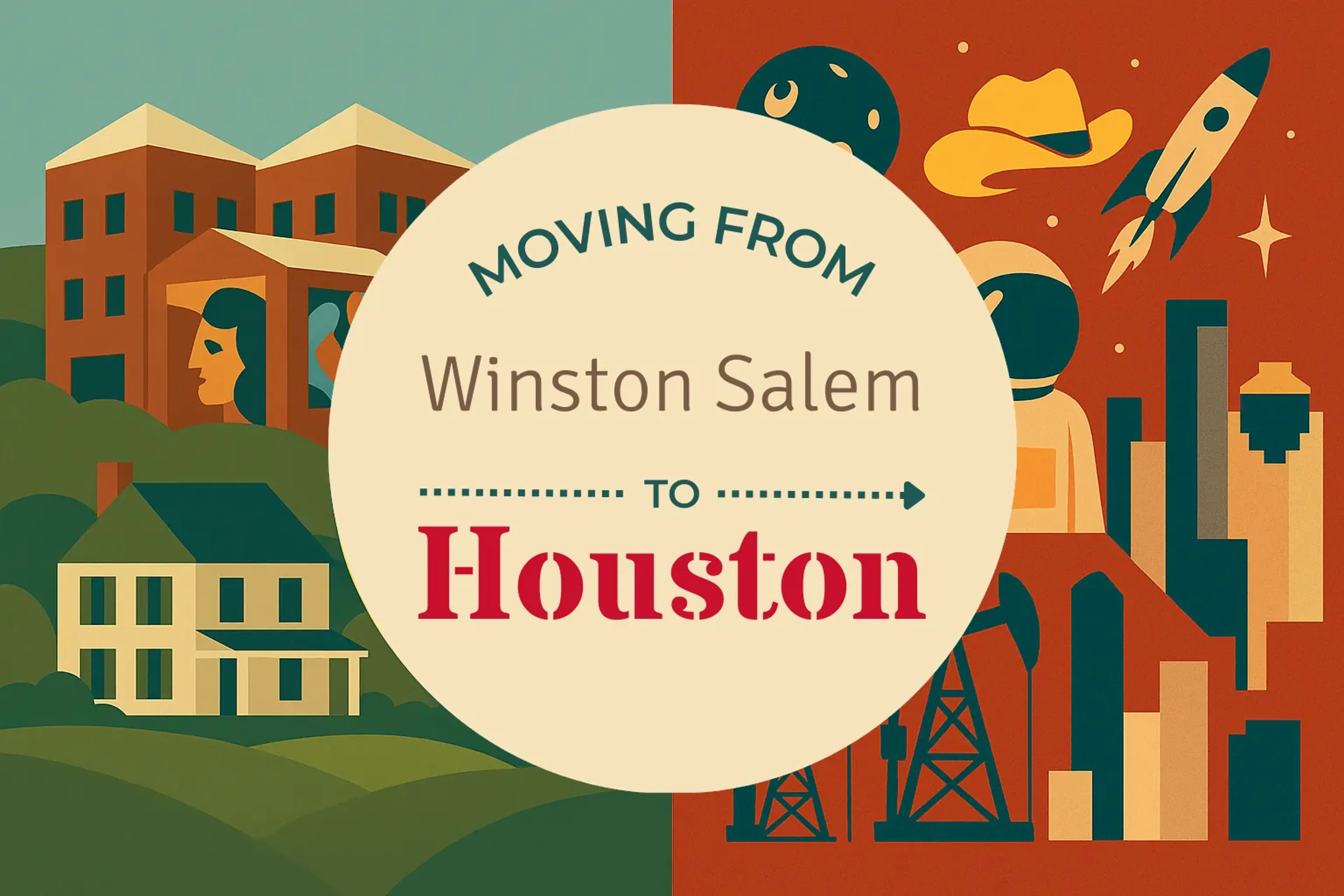 Side-by-side comparison of Winston Salem to Houston moving companies