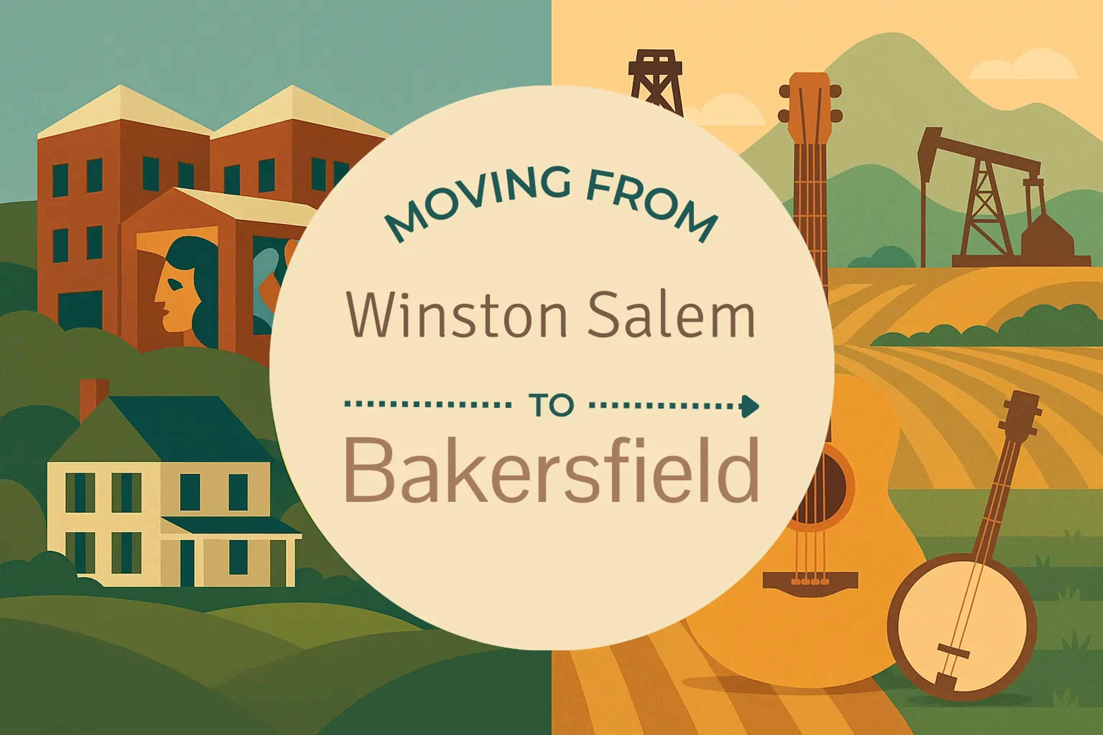 Side-by-side comparison of Winston Salem to Bakersfield moving companies