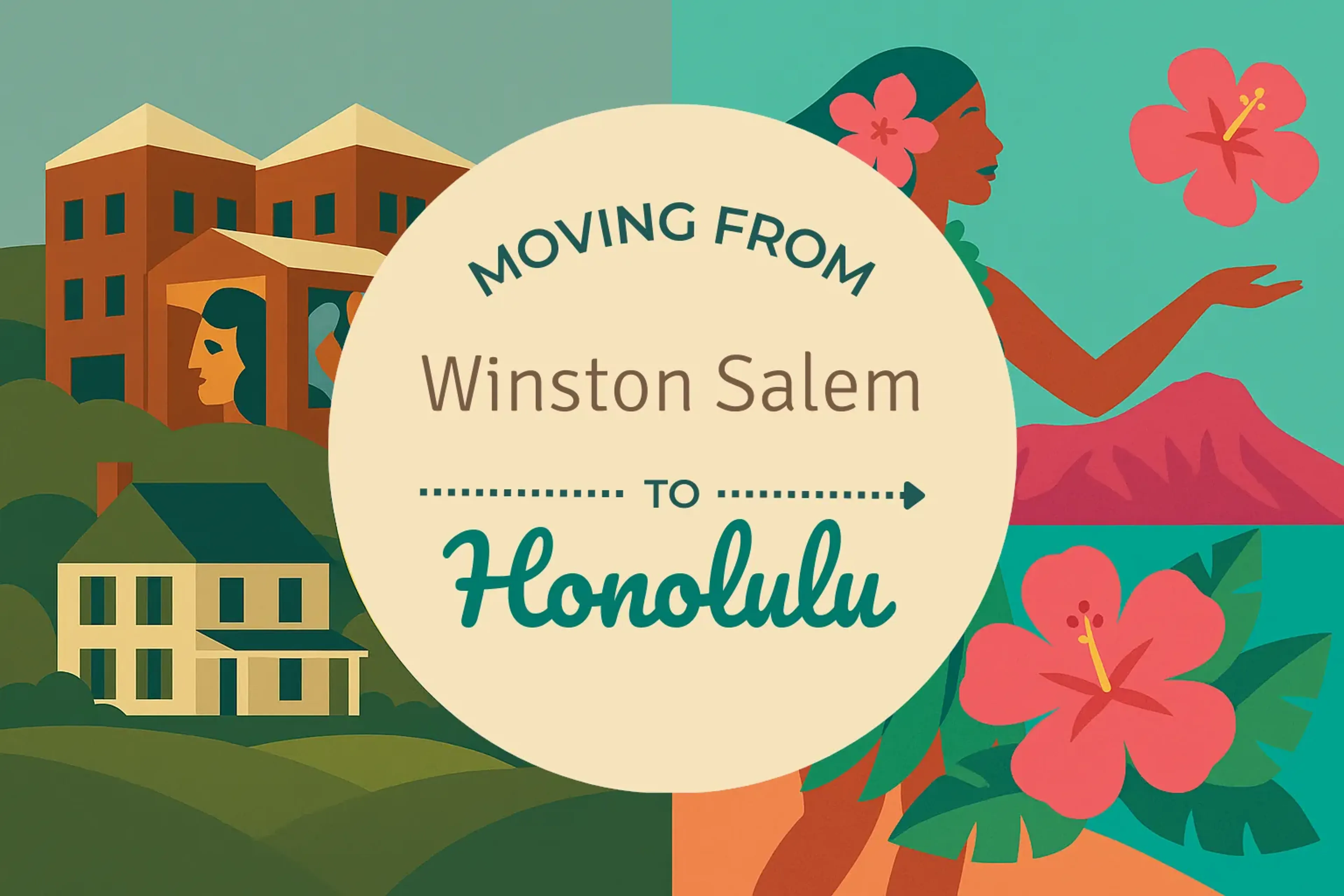 Side-by-side comparison of Winston Salem to Honolulu moving companies