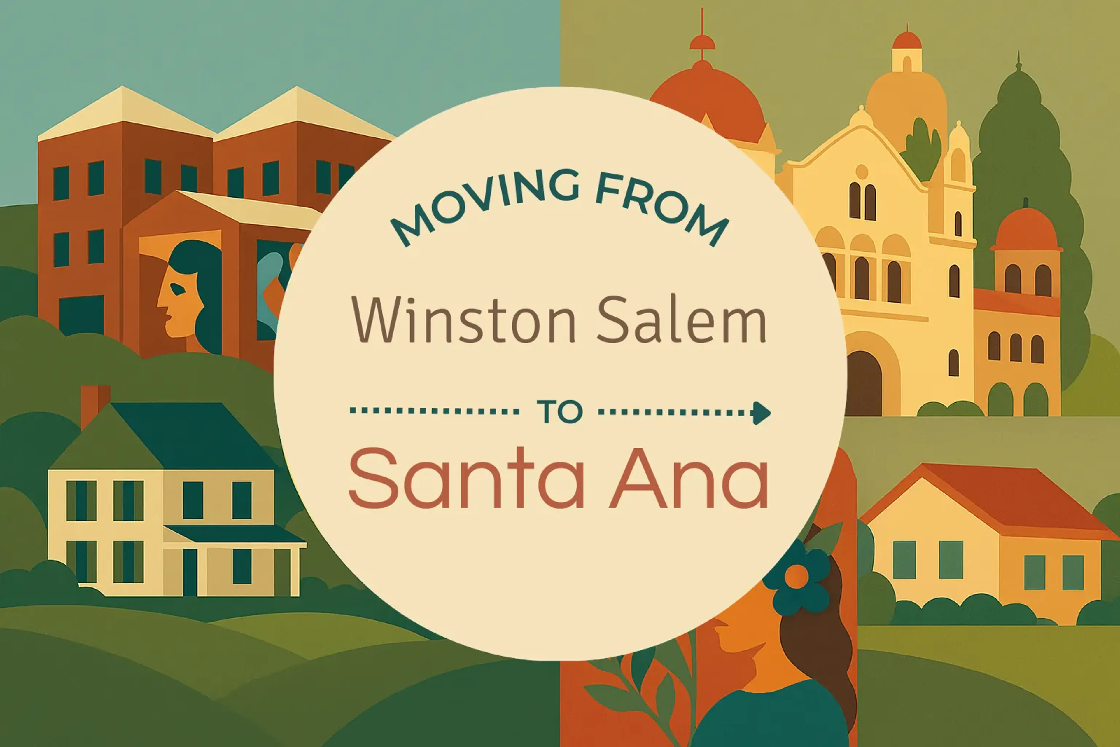 Side-by-side comparison of Winston Salem to Santa Ana moving companies
