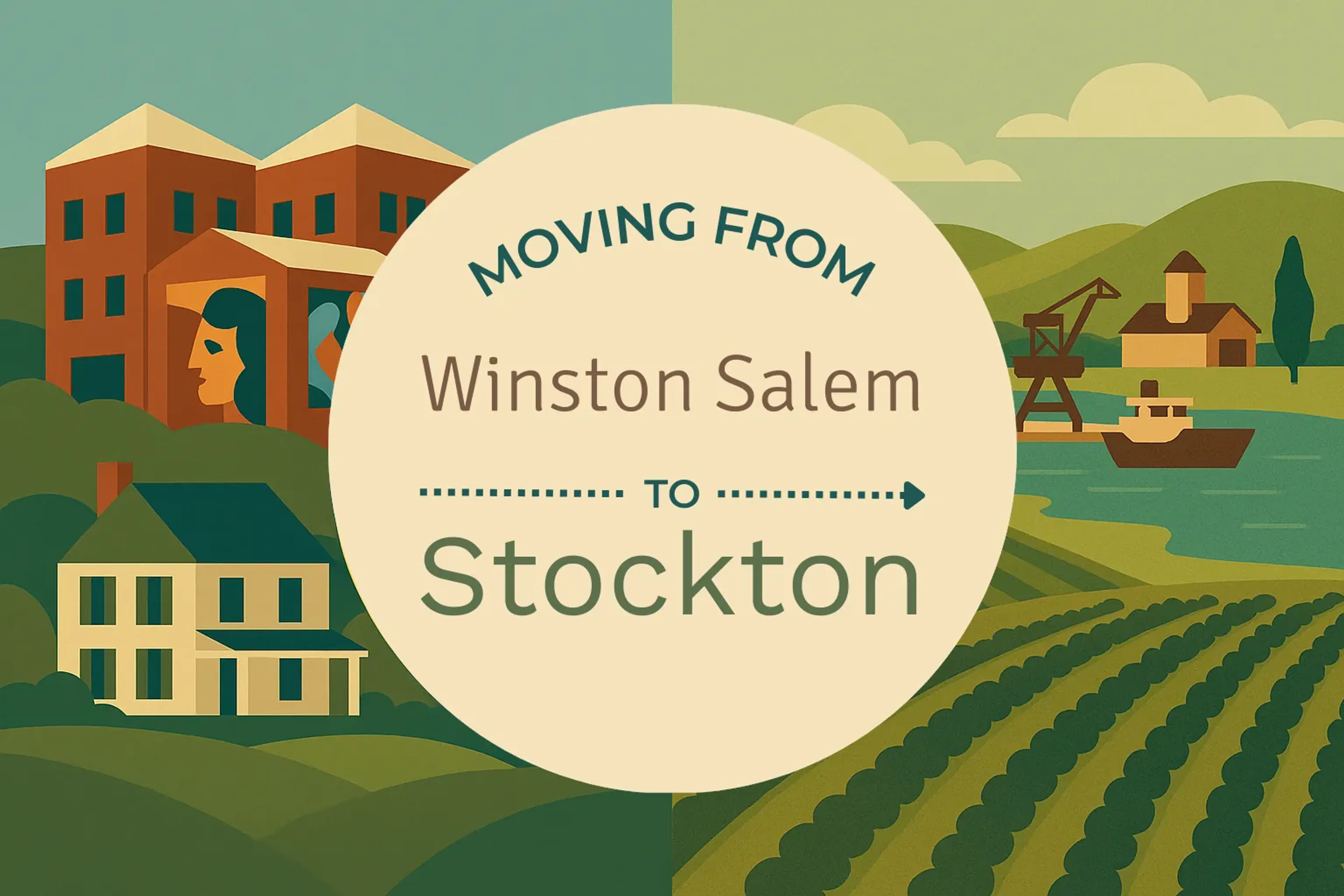 Side-by-side comparison of Winston Salem to Stockton moving companies