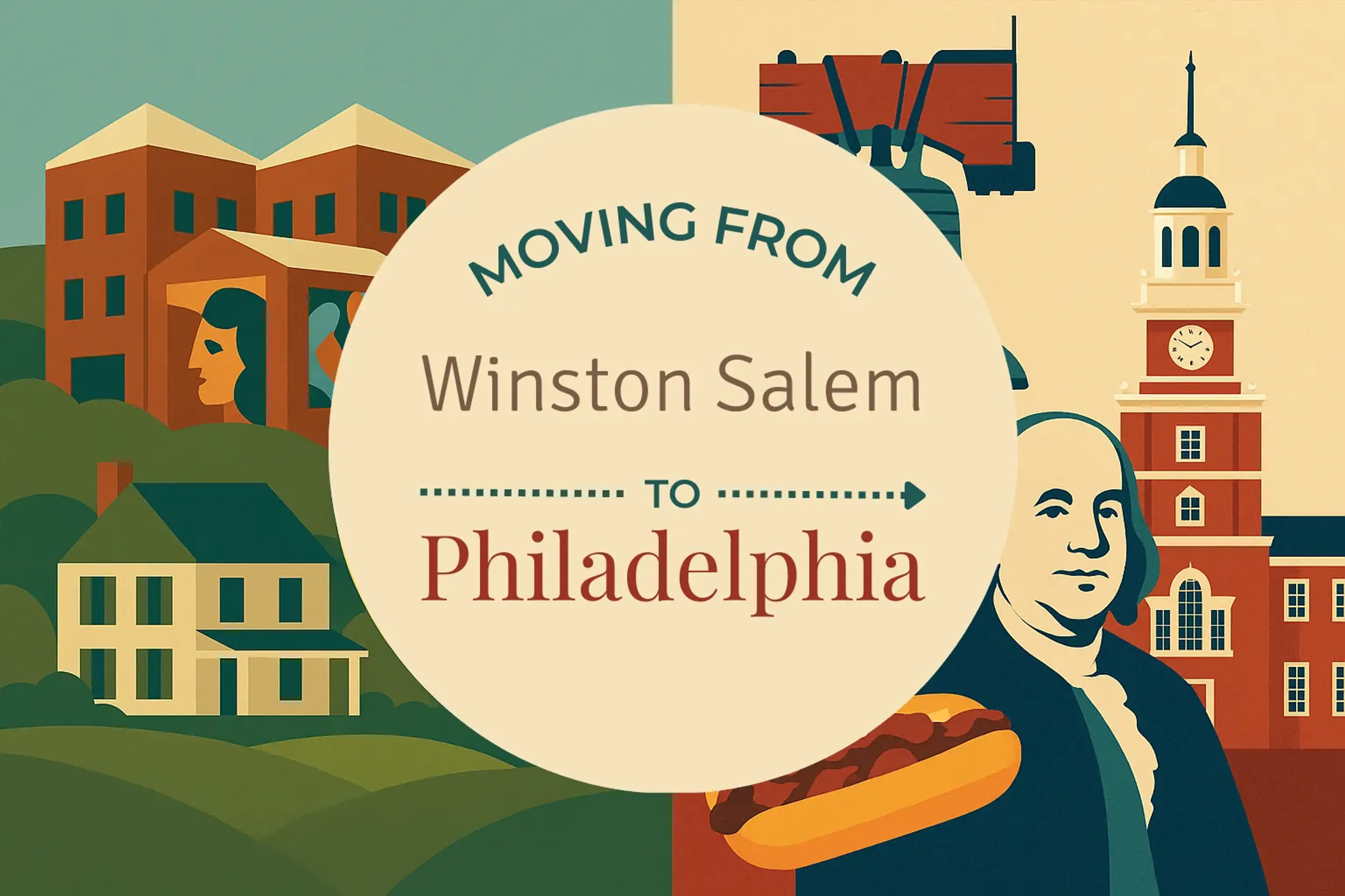 Side-by-side comparison of Winston Salem to Philadelphia moving companies