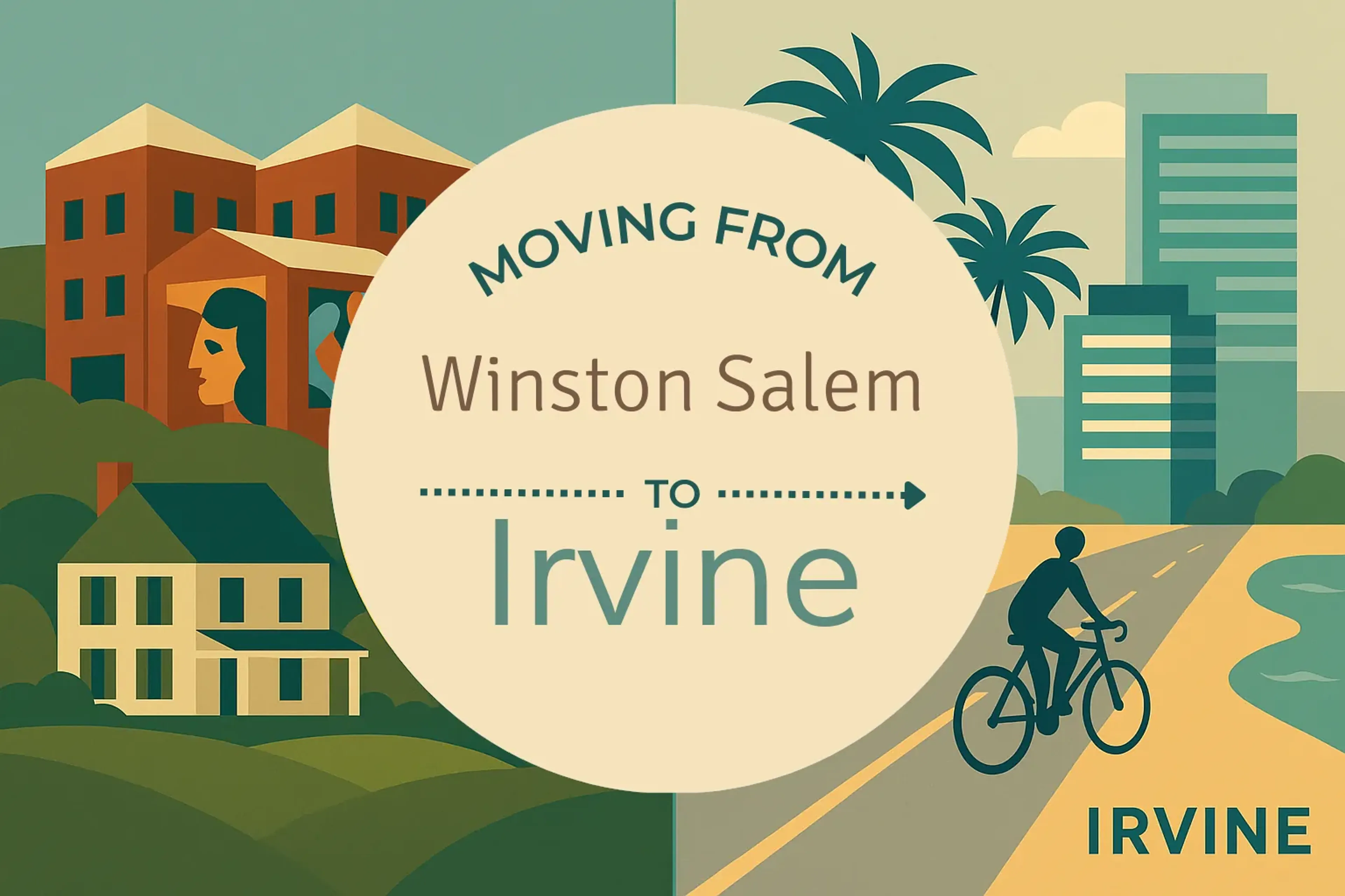 Side-by-side comparison of Winston Salem to Irvine moving companies