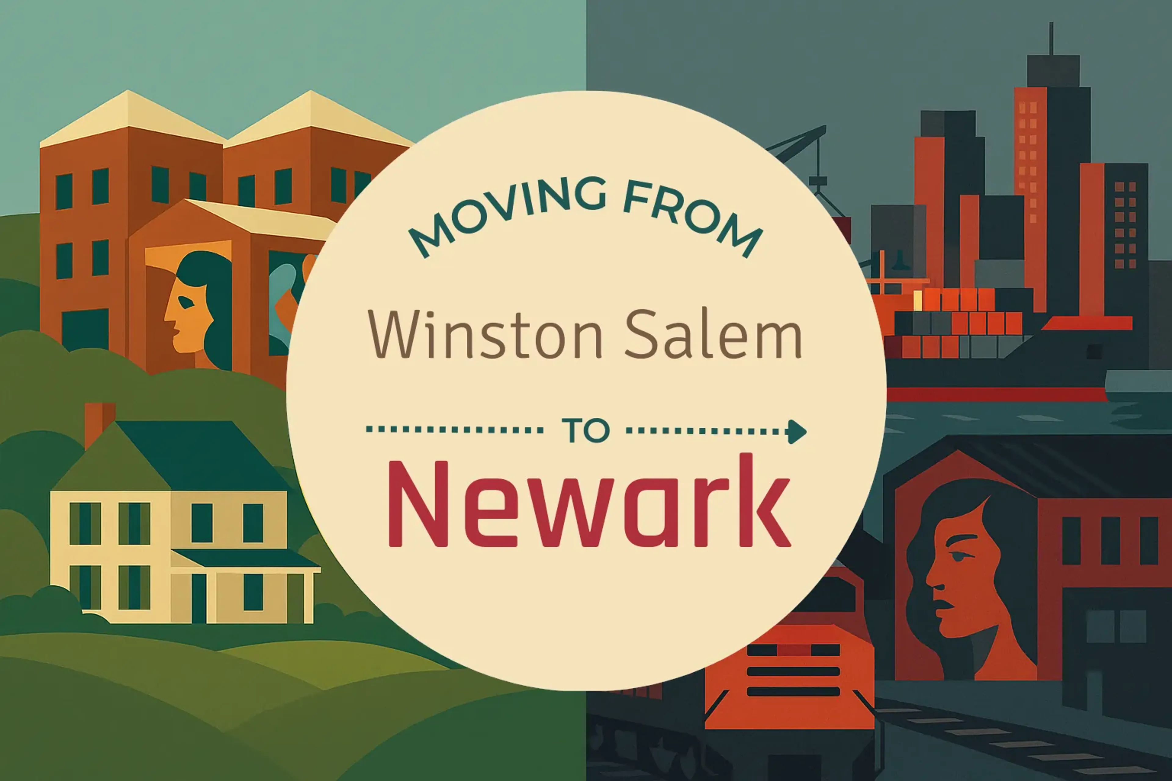 Side-by-side comparison of Winston Salem to Newark moving companies