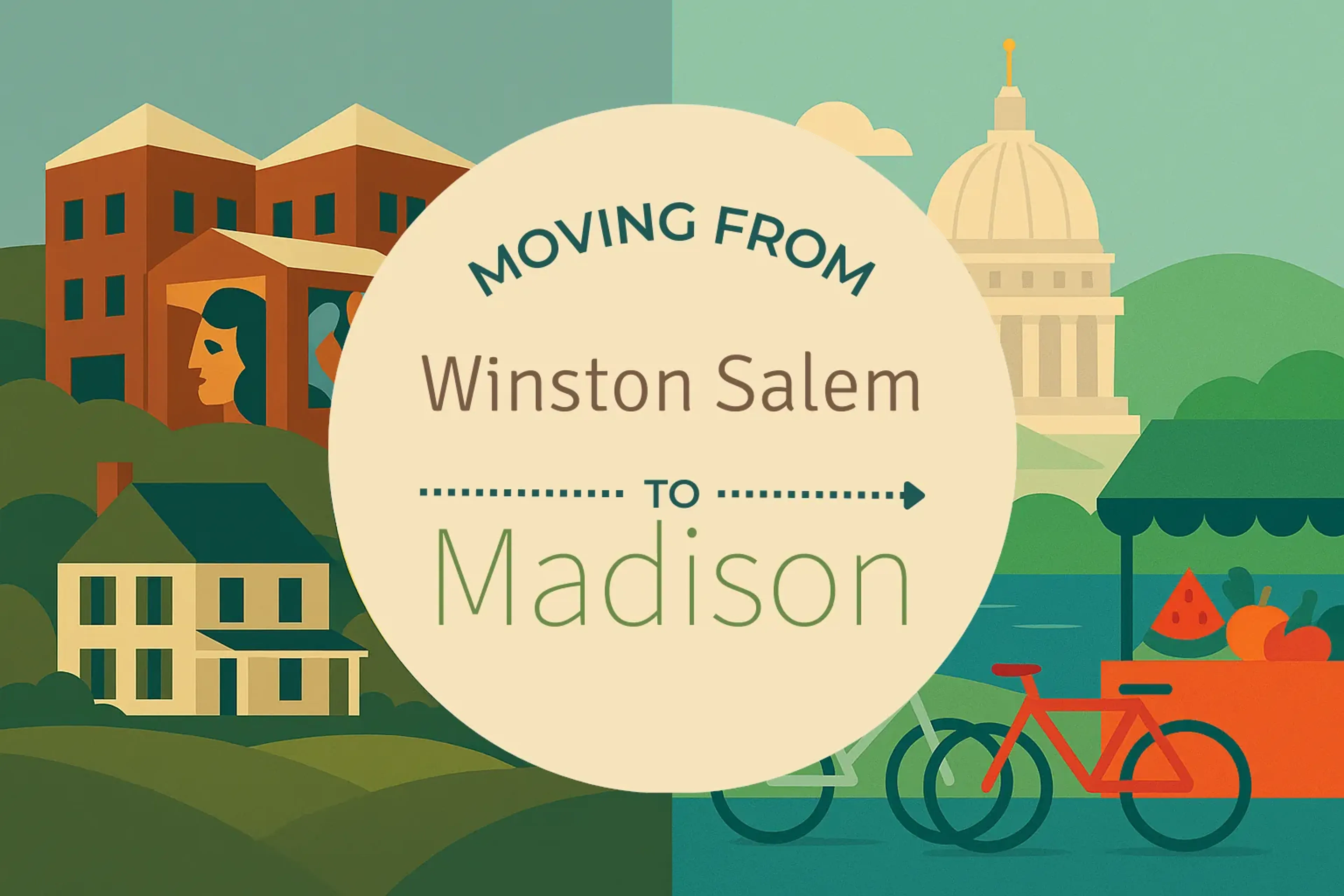 Side-by-side comparison of Winston Salem to Madison moving companies