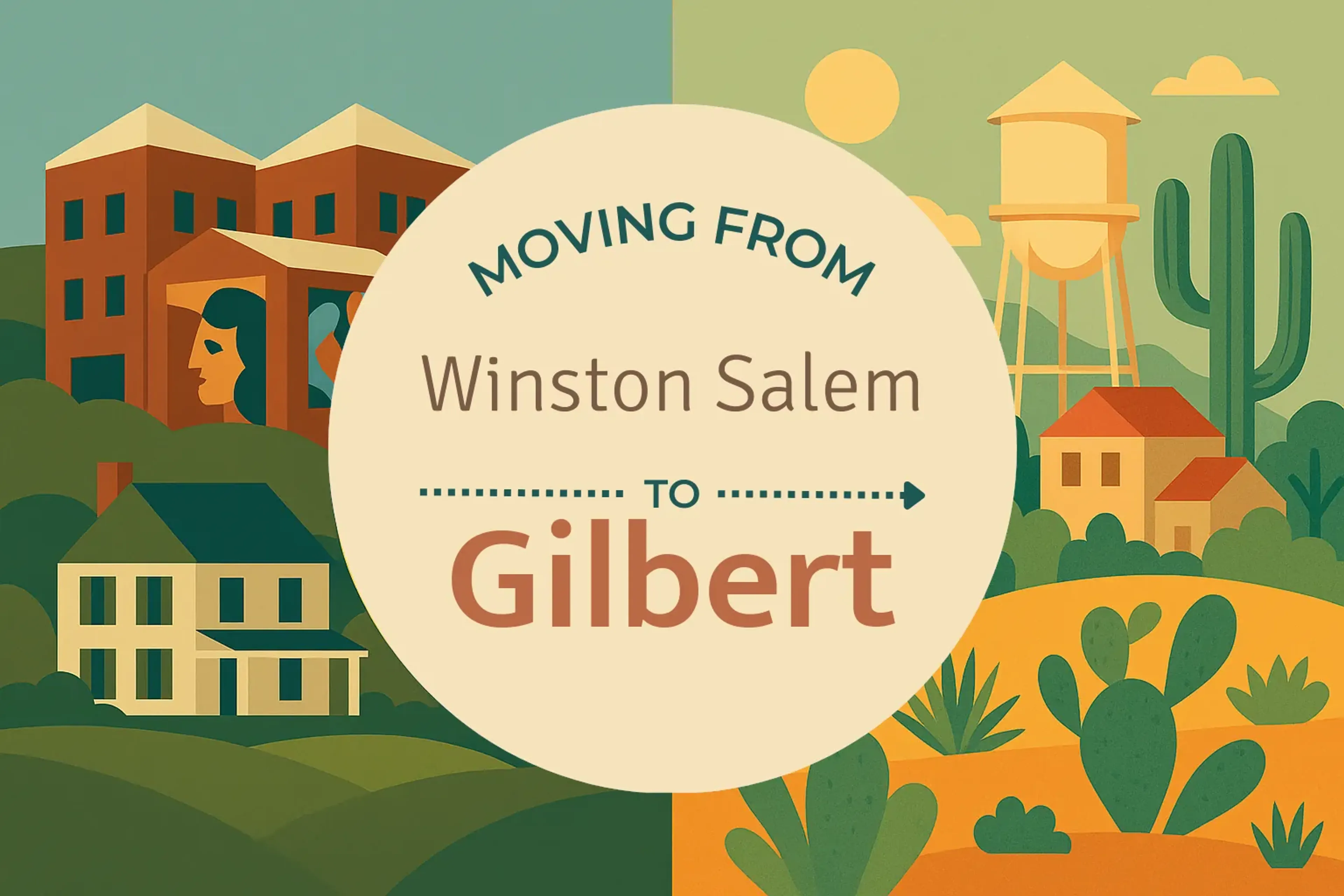 Side-by-side comparison of Winston Salem to Gilbert moving companies