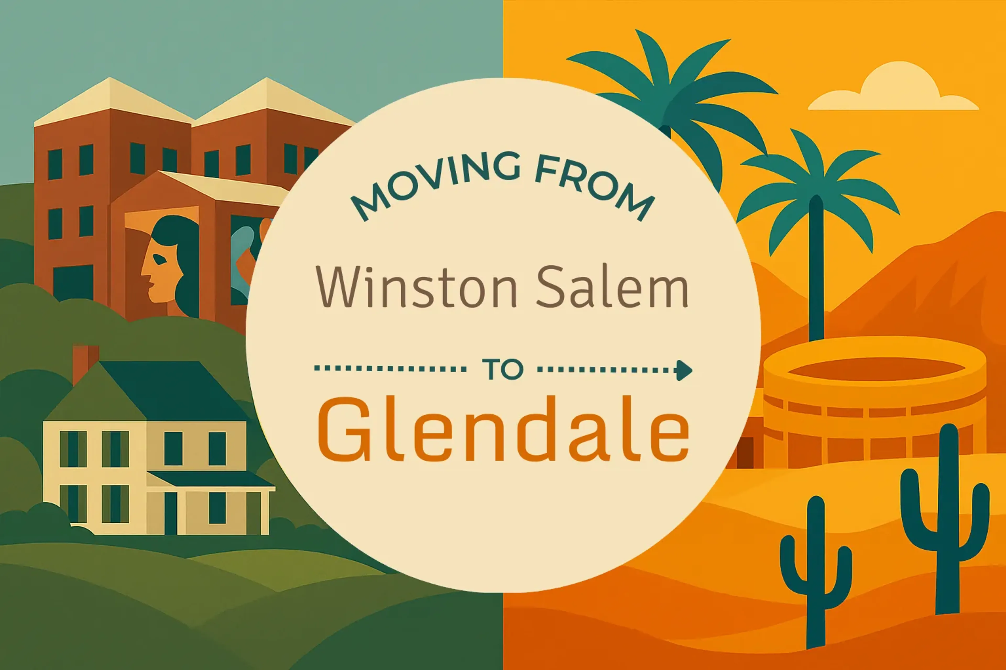 Side-by-side comparison of Winston Salem to Glendale moving companies