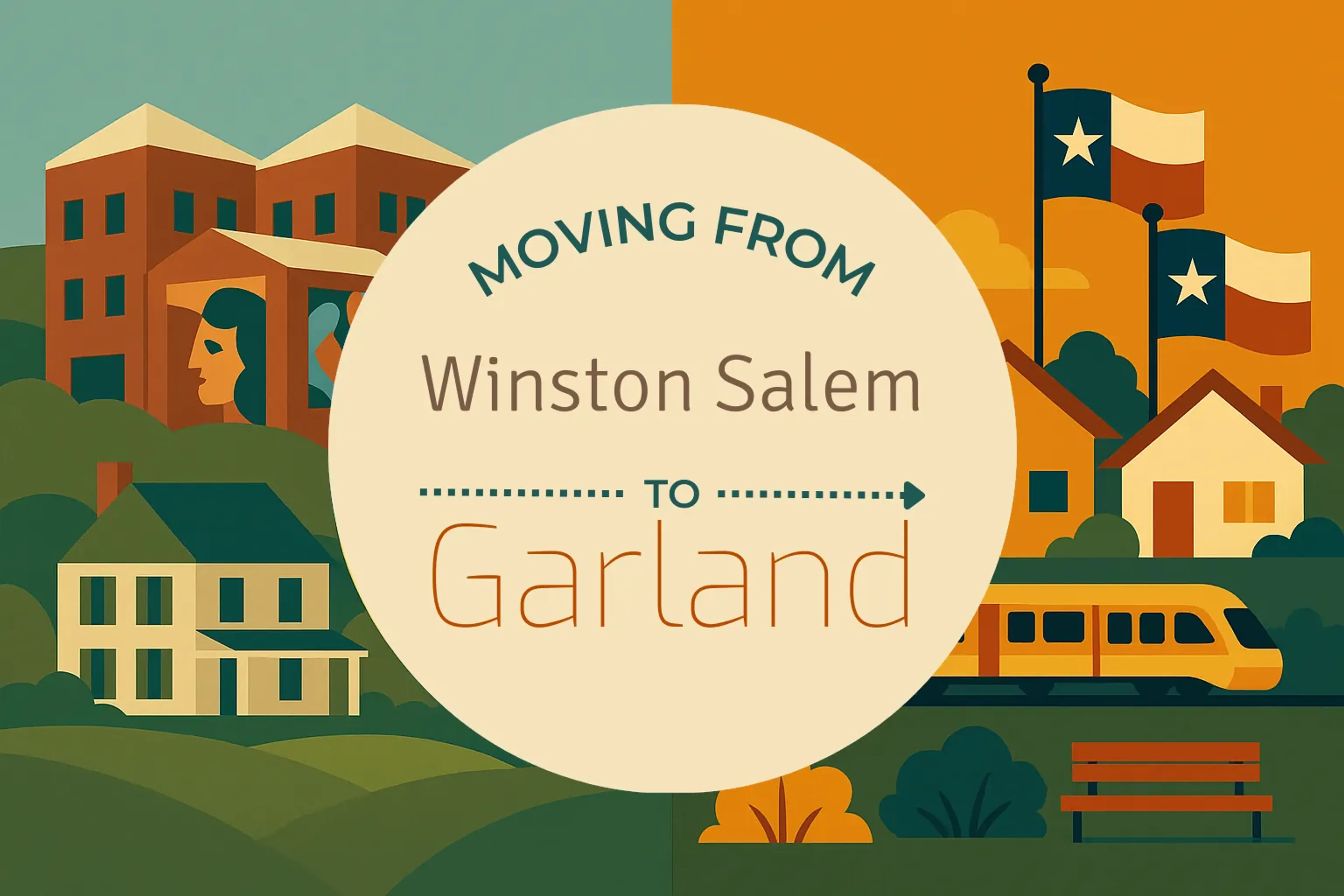 Side-by-side comparison of Winston Salem to Garland moving companies