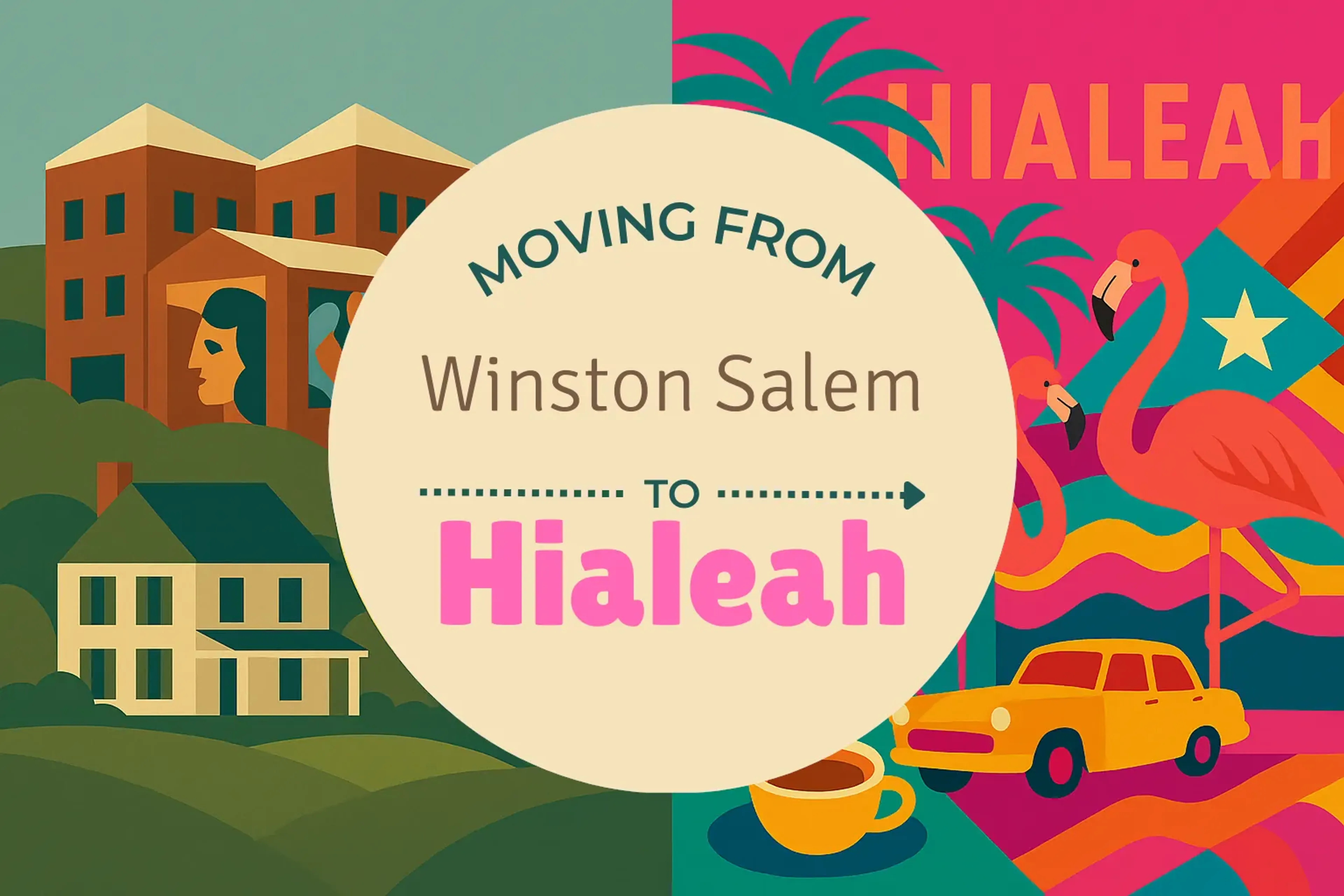 Side-by-side comparison of Winston Salem to Hialeah moving companies