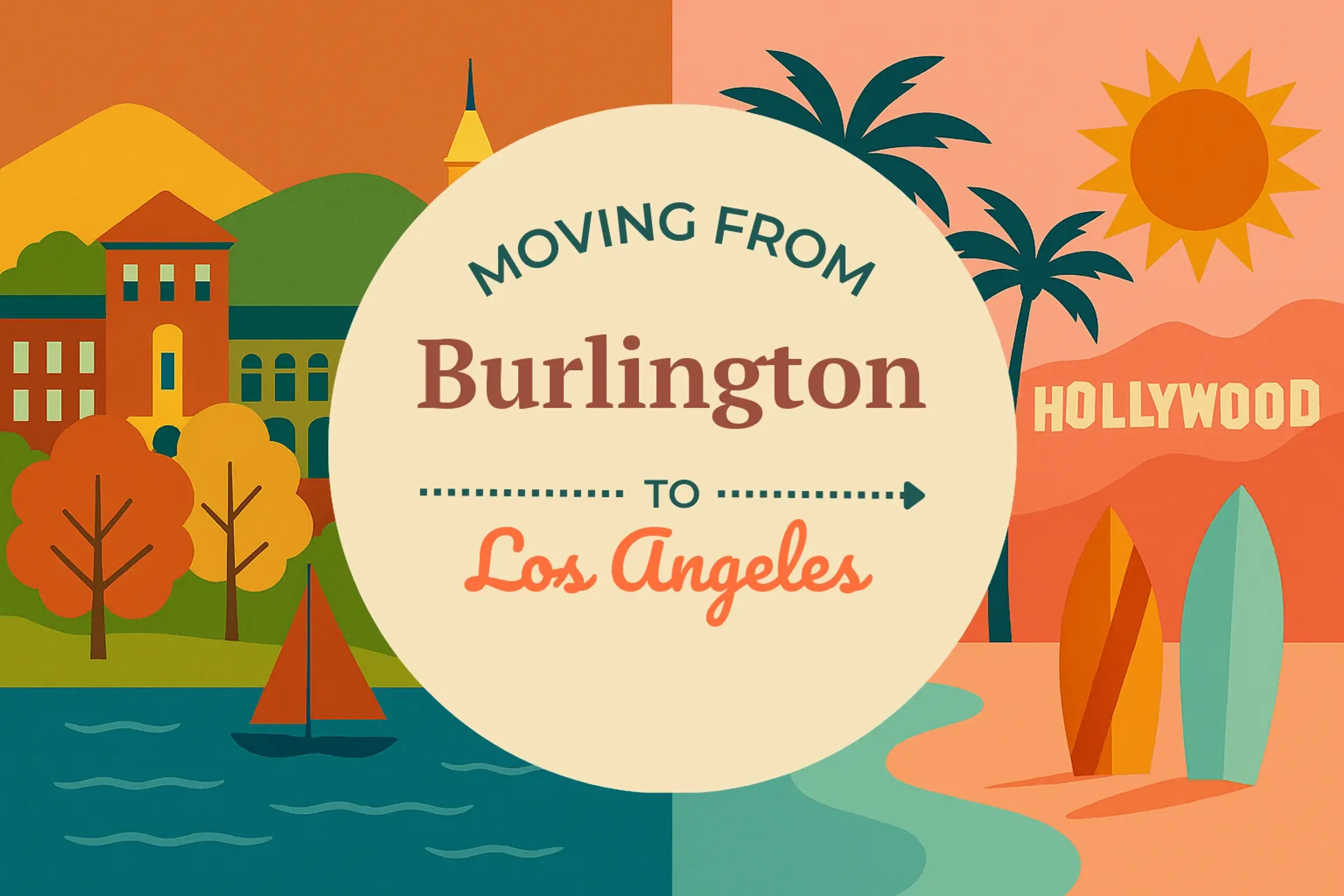 Side-by-side comparison of Burlington to Los Angeles moving companies
