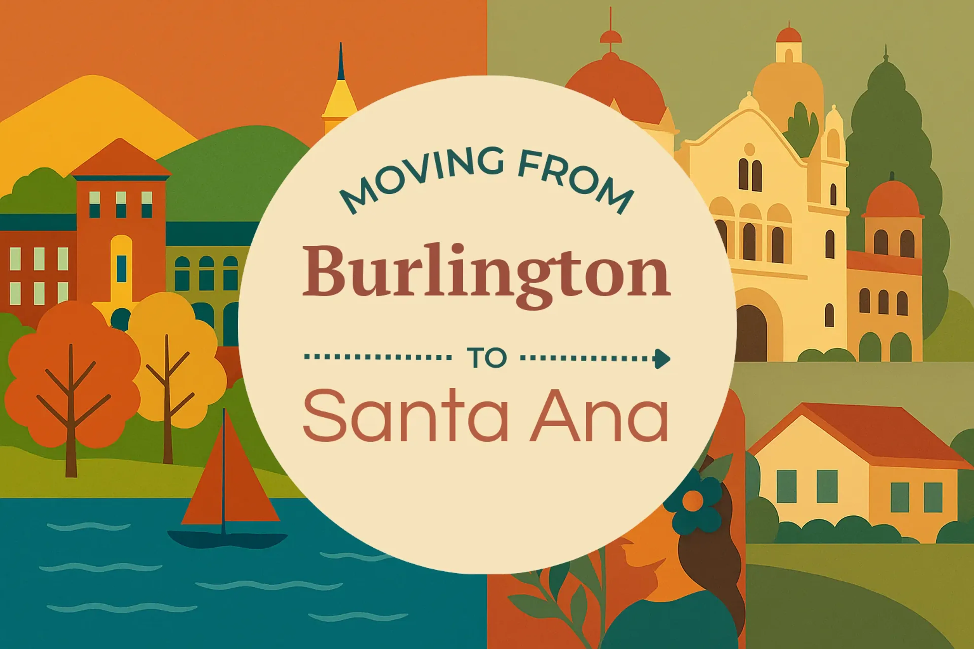 Side-by-side comparison of Burlington to Santa Ana moving companies