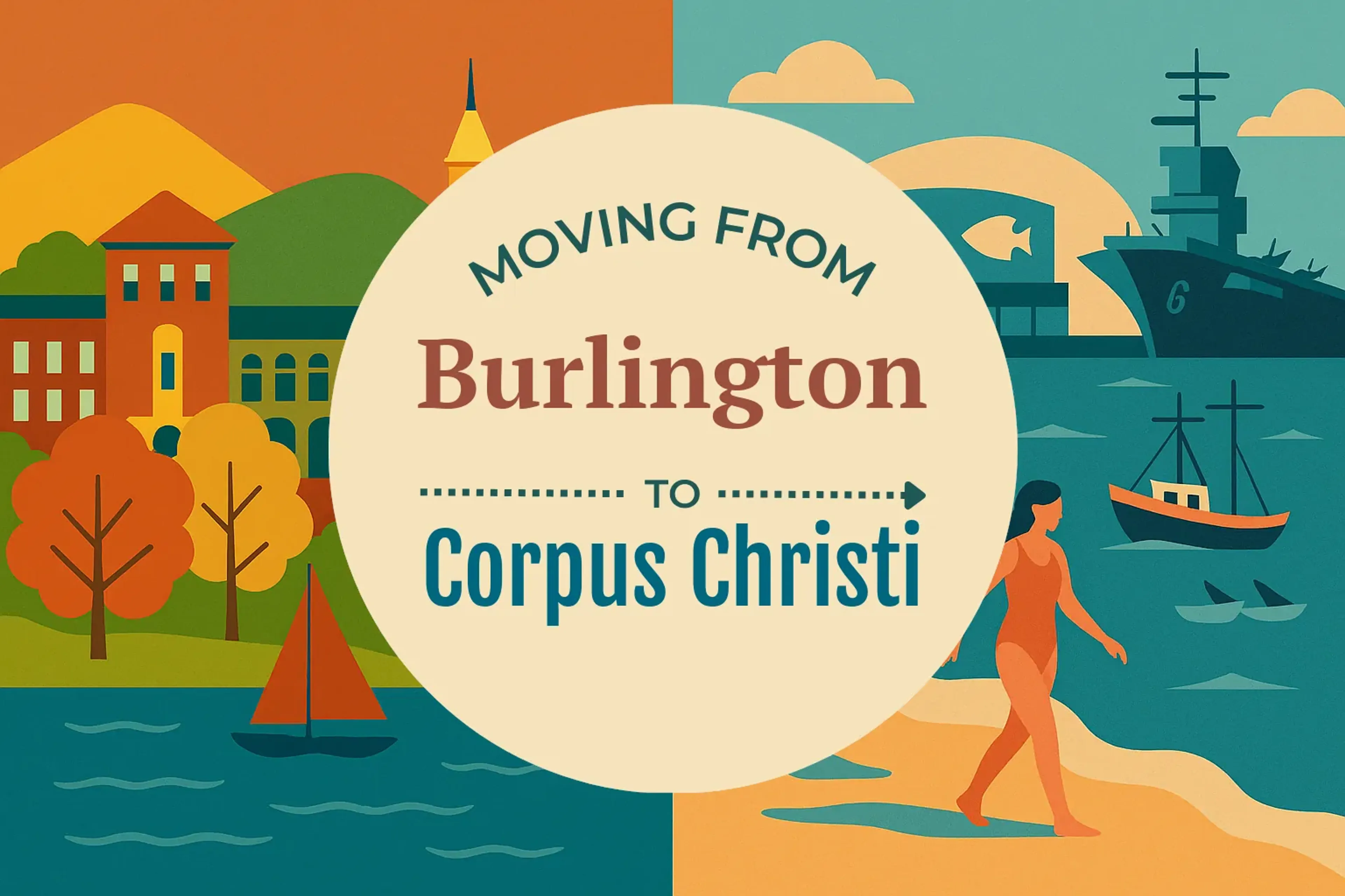 Side-by-side comparison of Burlington to Corpus Christi moving companies
