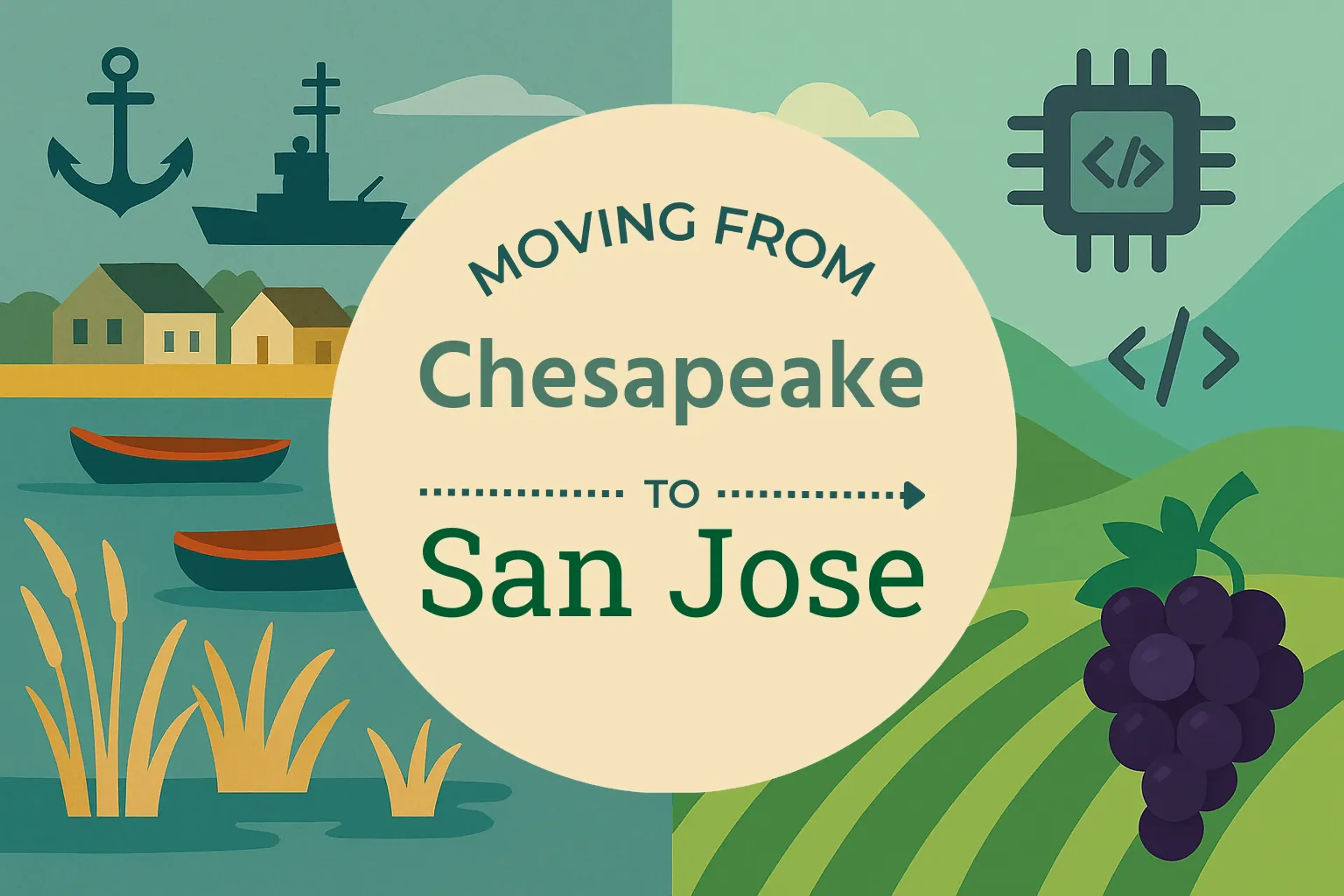 Side-by-side comparison of Chesapeake to San Jose moving companies
