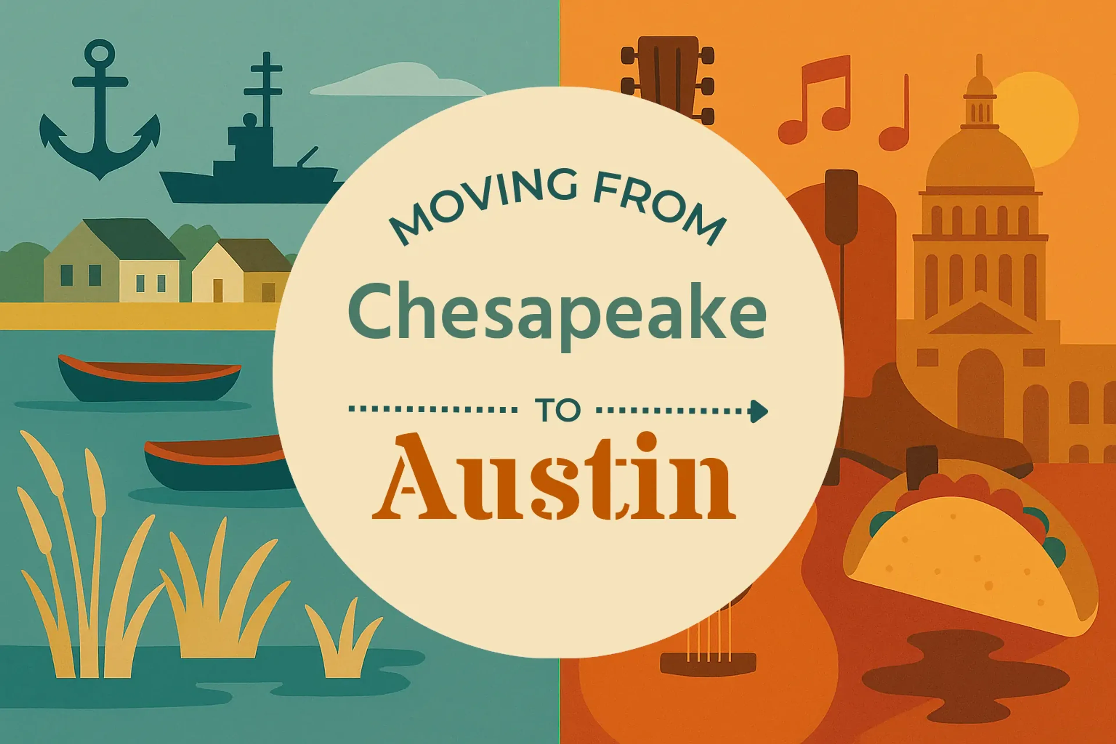 Side-by-side comparison of Chesapeake to Austin moving companies