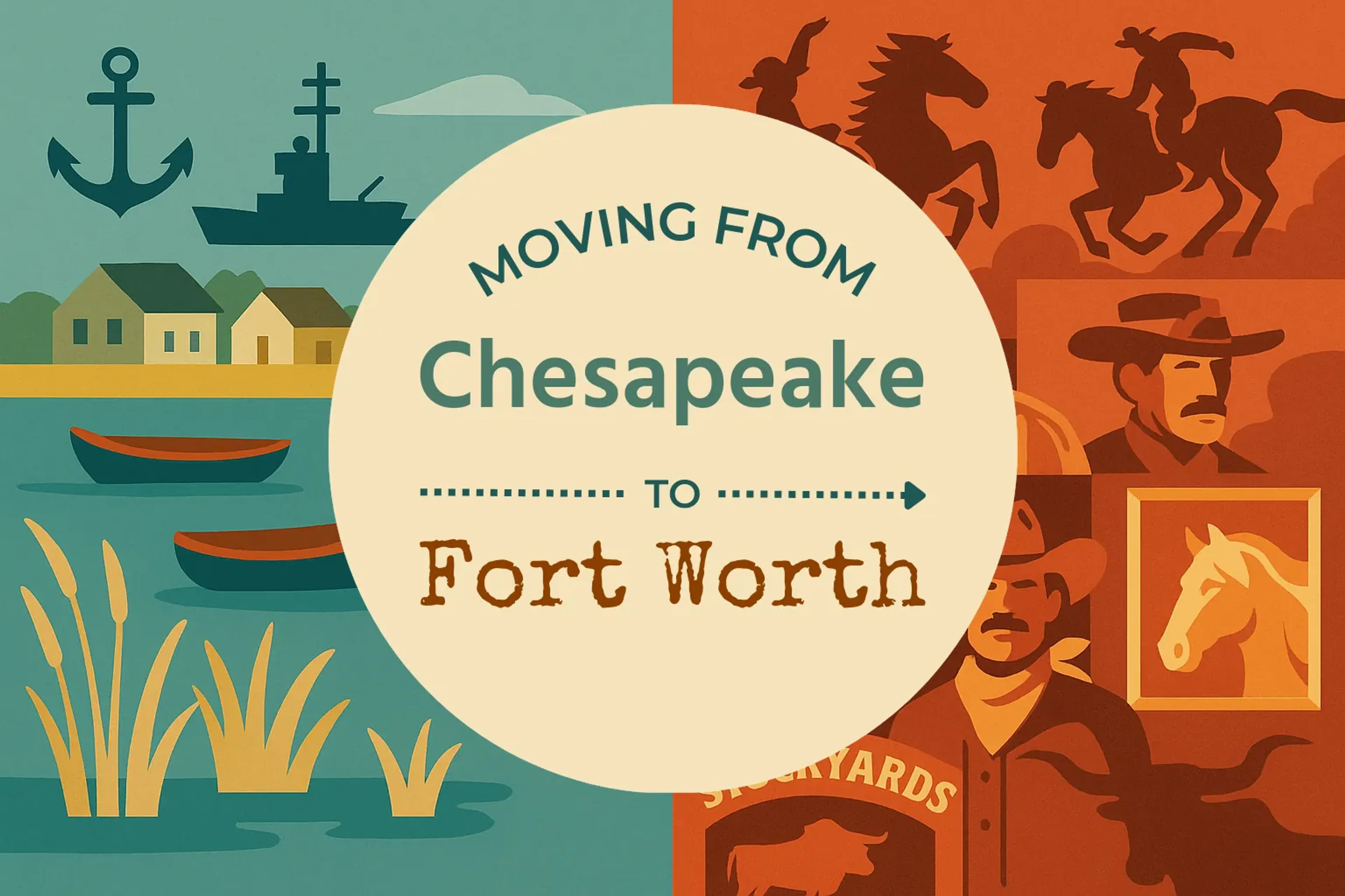 Side-by-side comparison of Chesapeake to Fort Worth moving companies