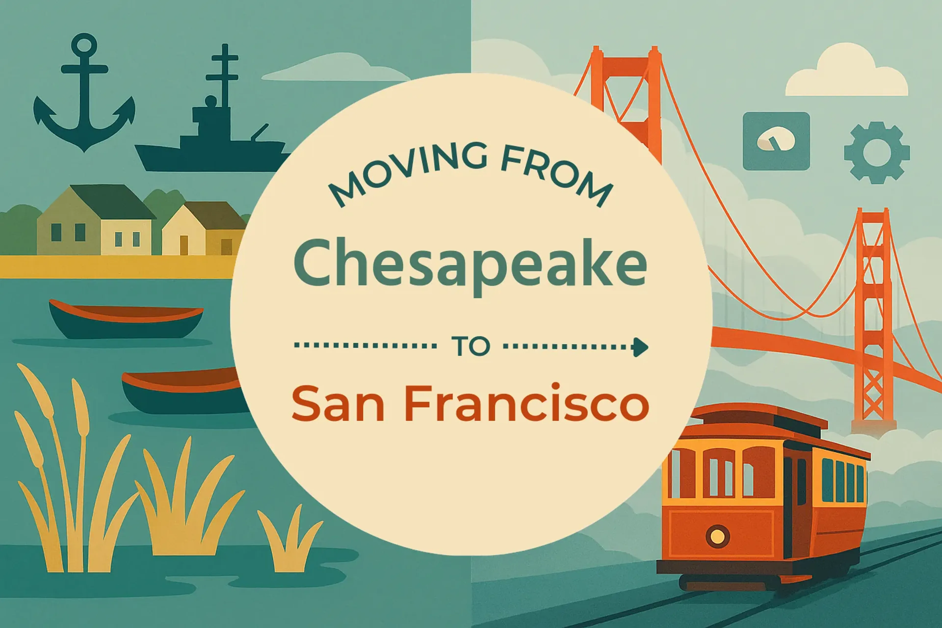 Side-by-side comparison of Chesapeake to San Francisco moving companies