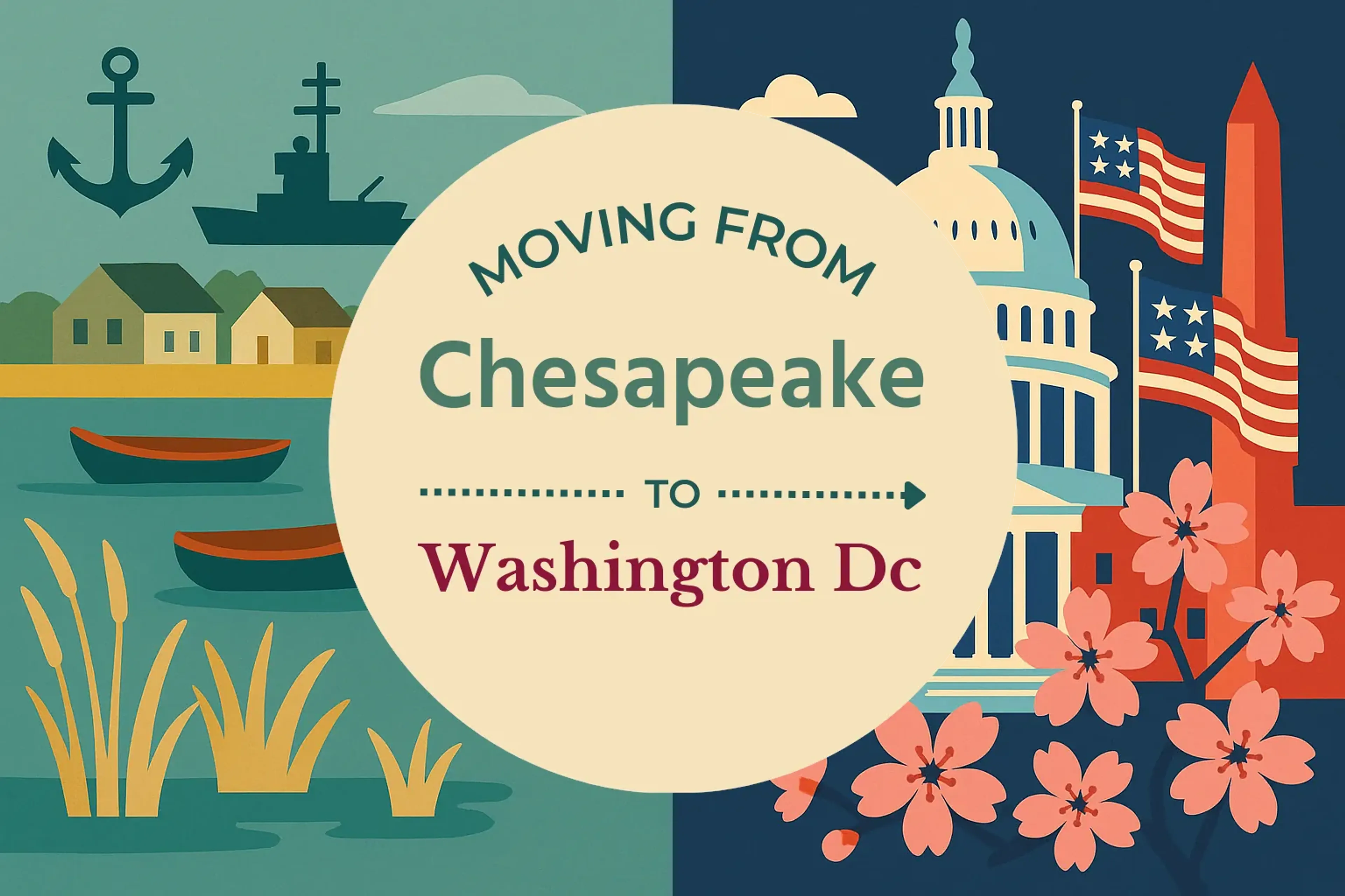 Side-by-side comparison of Chesapeake to Washington DC moving companies