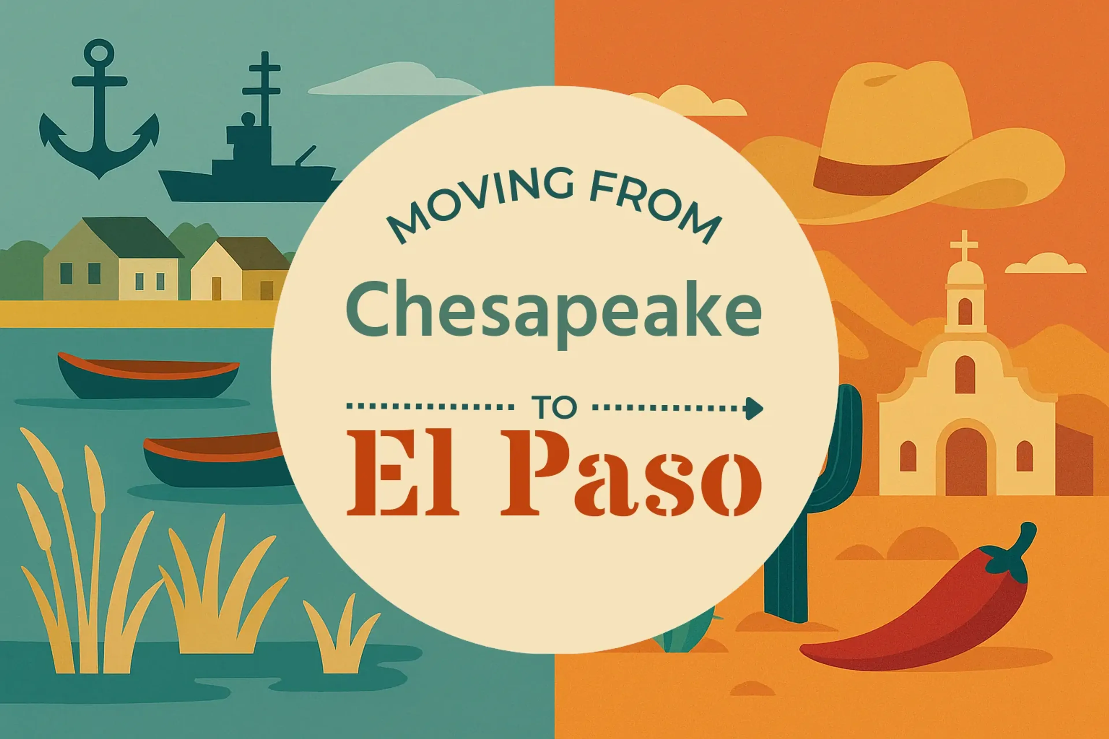 Side-by-side comparison of Chesapeake to El Paso moving companies