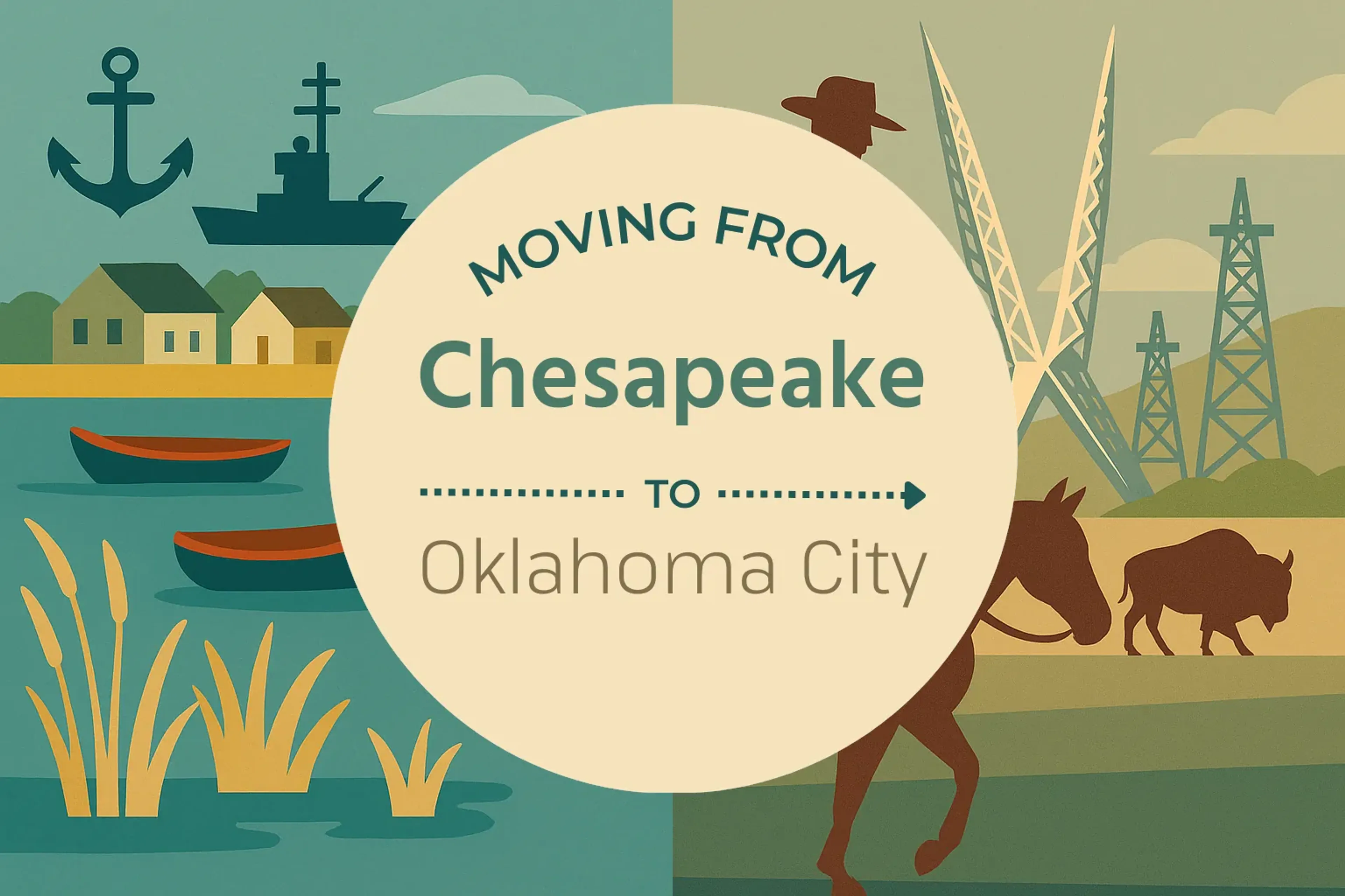 Side-by-side comparison of Chesapeake to Oklahoma City moving companies