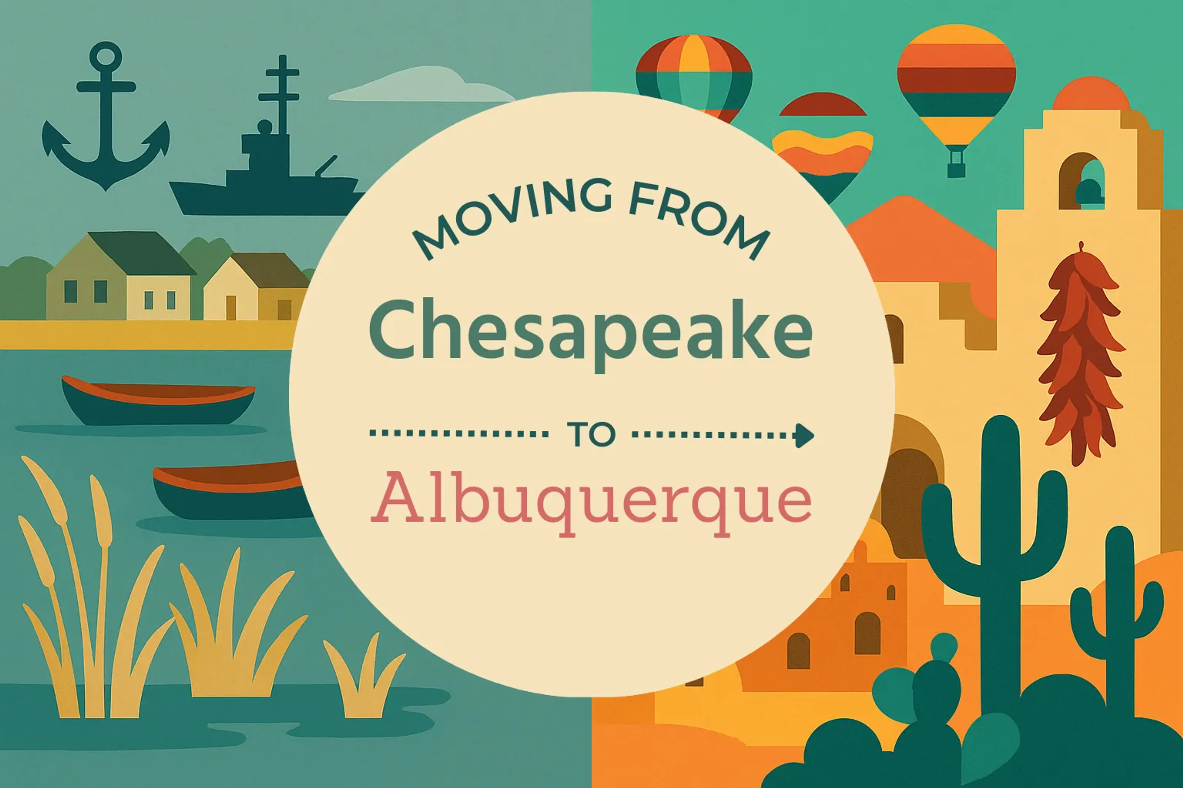 Side-by-side comparison of Chesapeake to Albuquerque moving companies