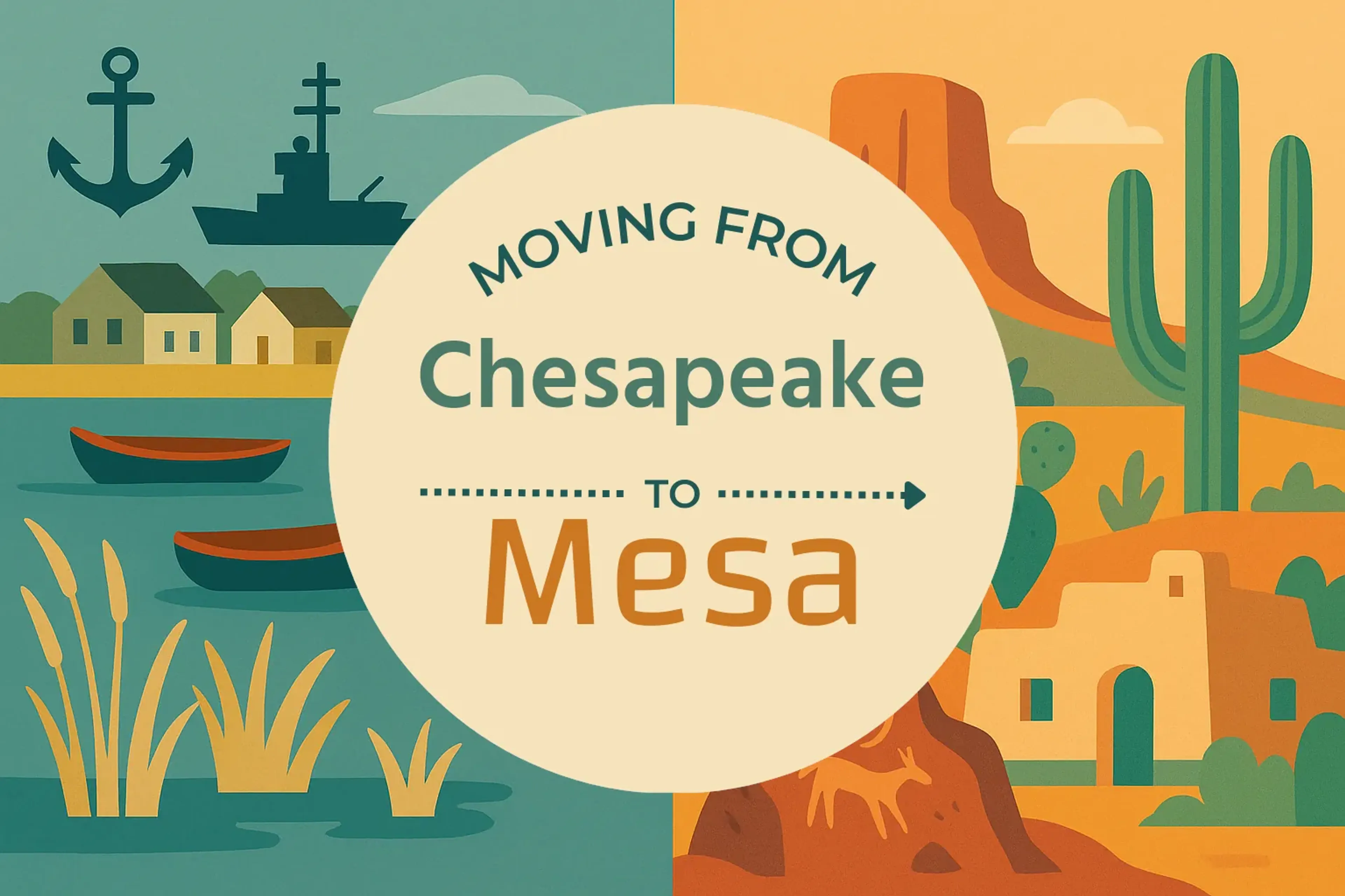 Side-by-side comparison of Chesapeake to Mesa moving companies