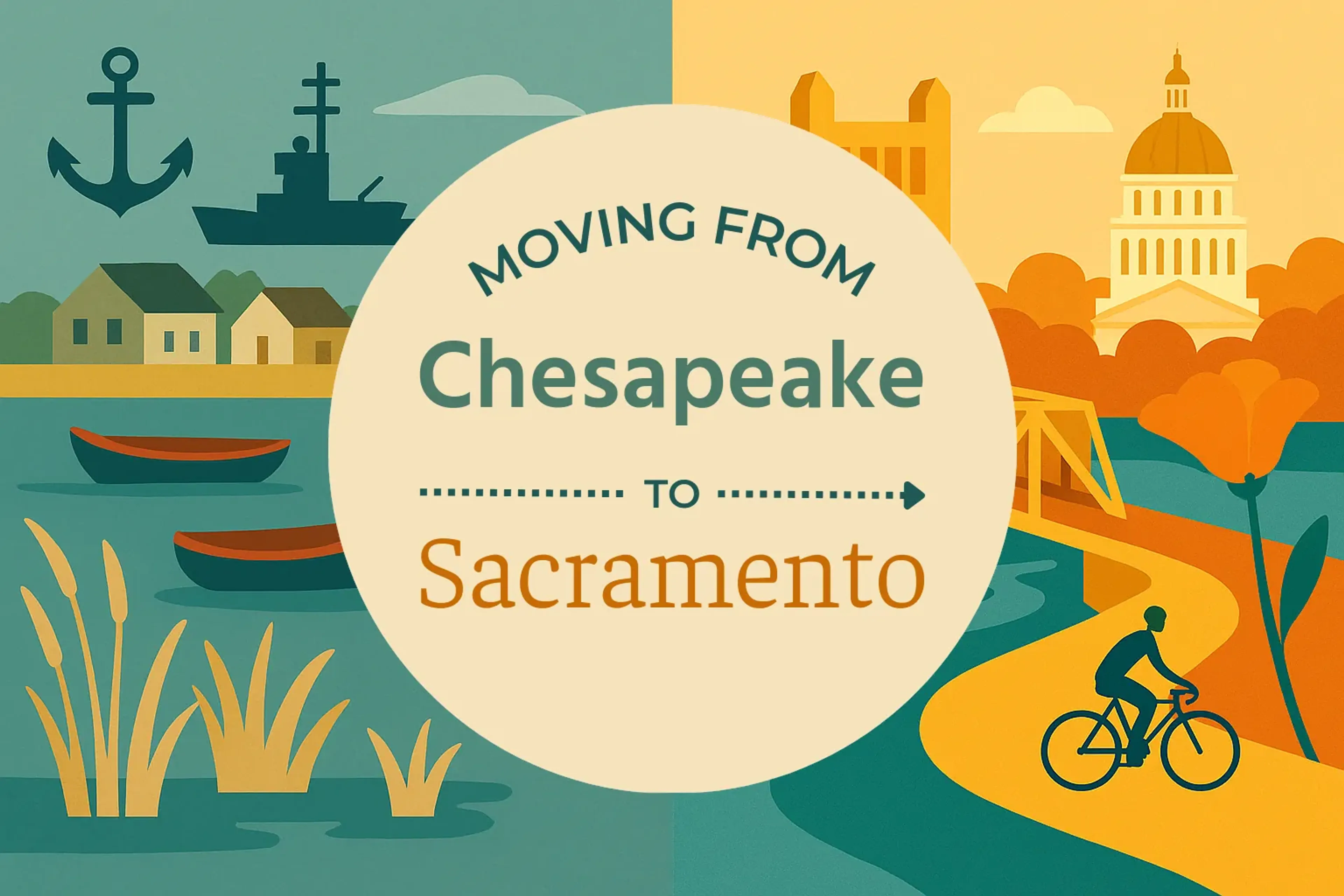 Side-by-side comparison of Chesapeake to Sacramento moving companies